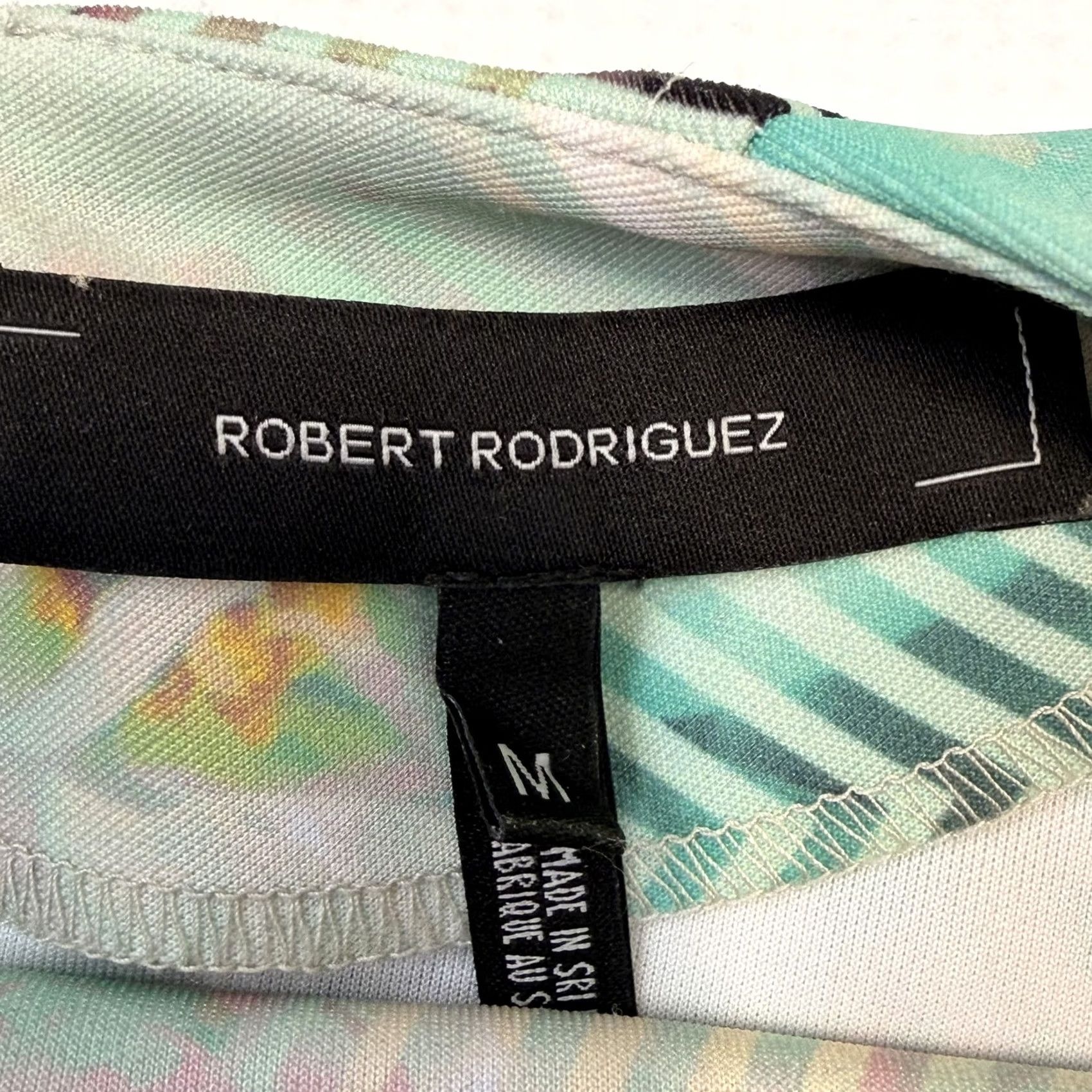 Robert Rodriguez Robert Rodriguez Blouse Womens Medium Green Floral Geometric Zip Sleeveless Top Size M / US 6-8 / IT 42-44 - 7 Thumbnail