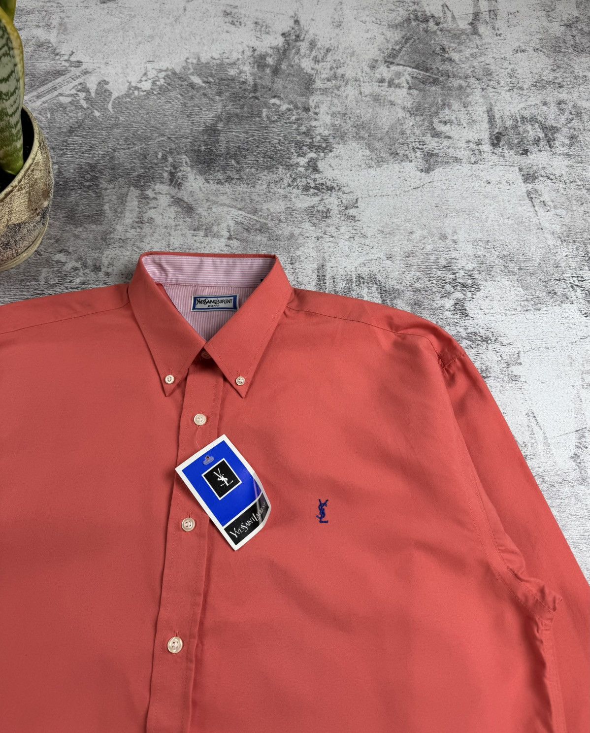 Yves Saint Laurent NEW Tag Yves Saint Laurent YSL 80S Longsleeve Button Shirt Size US L / EU 52-54 / 3 - 7 Thumbnail