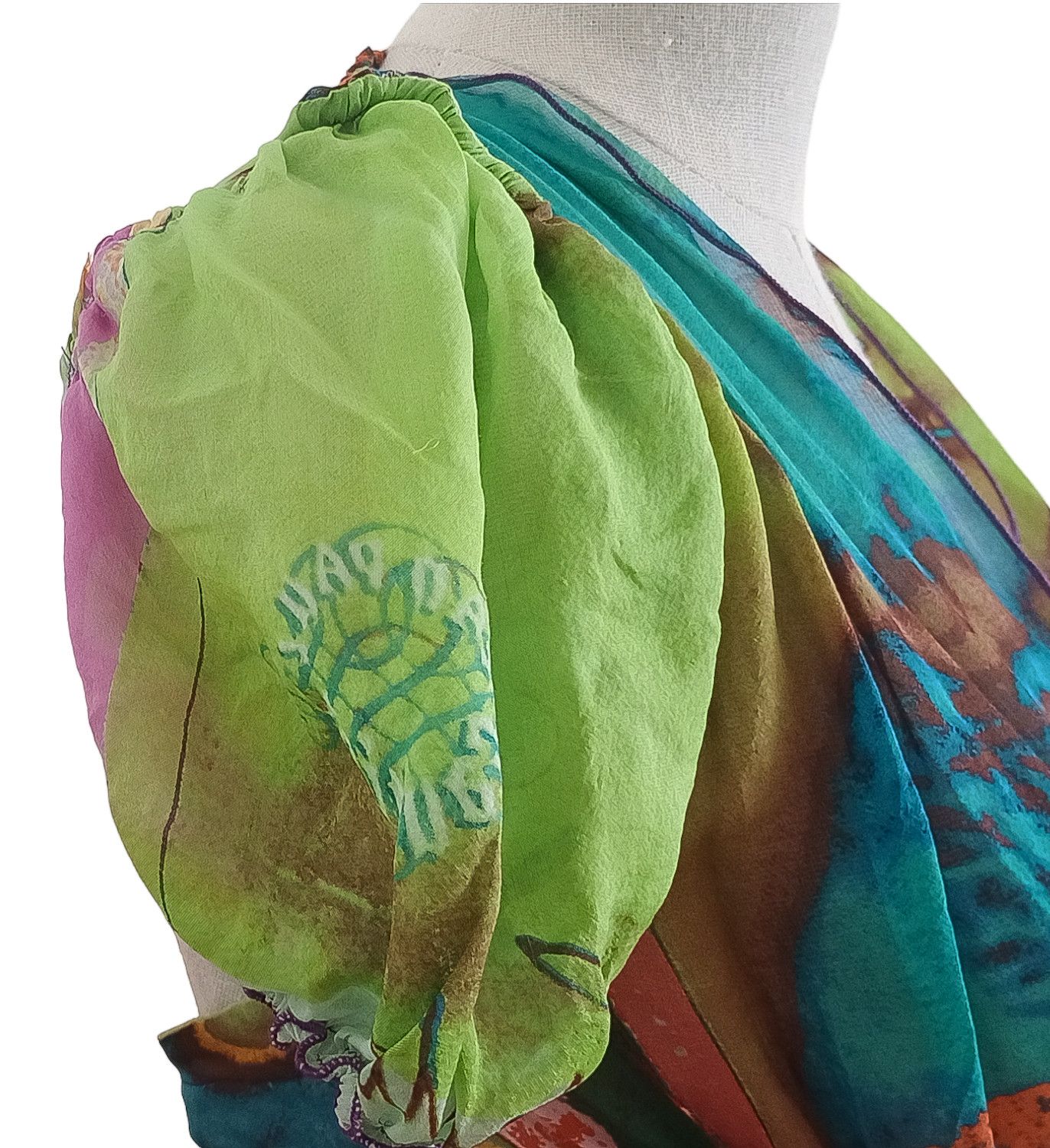Jean Paul Gaultier Iconic S/S 2002 Women Portraits silk dress Size XS / US 0-2 / IT 36-38 - 8 Thumbnail
