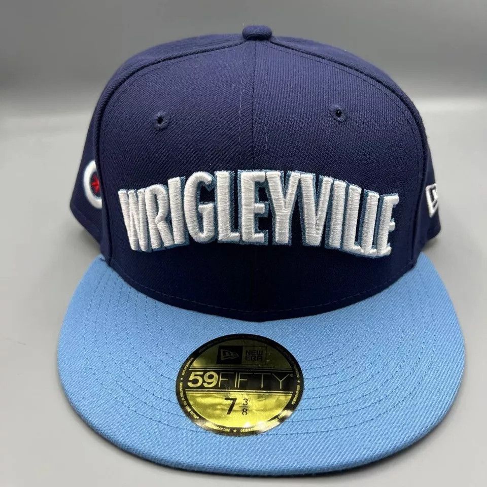 New Era Chicago Cubs Hat Men 7 3/8 Blue Wrigleyville Fitted Cap Size ONE SIZE - 1 Thumbnail