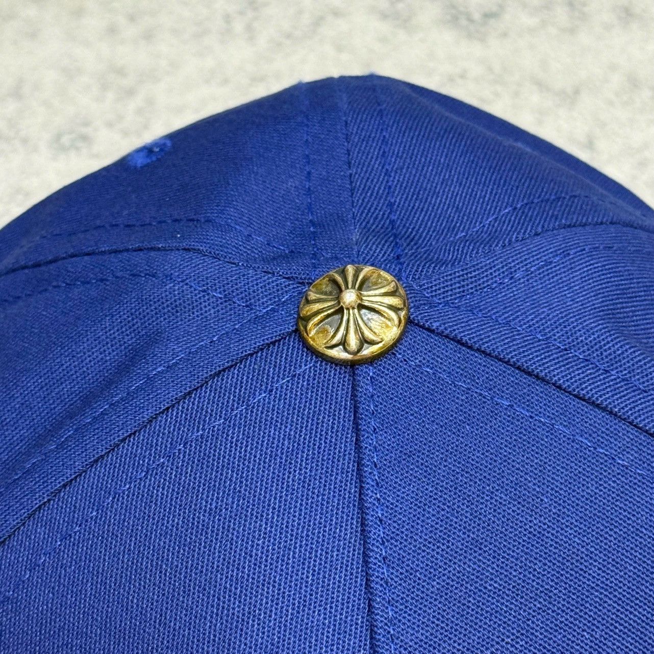 Chrome Hearts Chrome Hearts CH Leather Patch Baseball Cap Blue Orange Size ONE SIZE - 4 Thumbnail