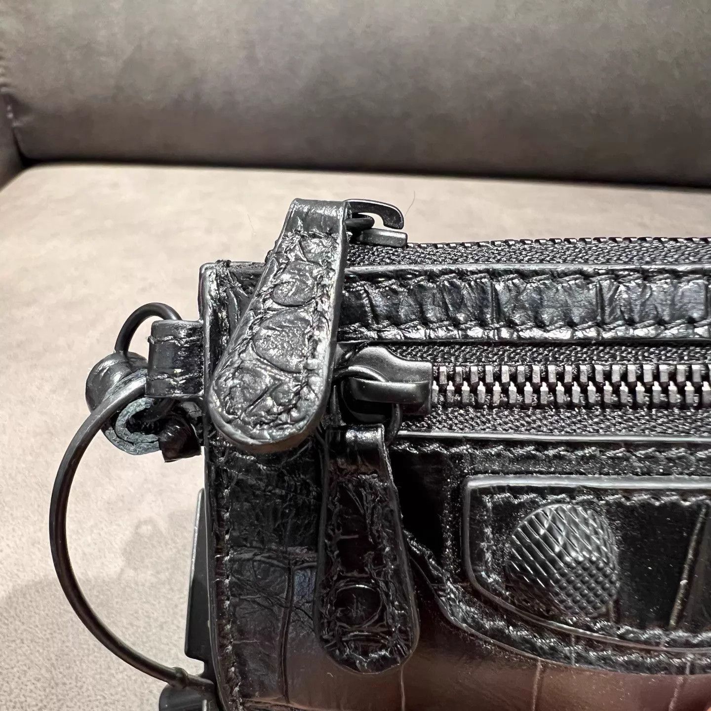 Balenciaga Balenciaga Cagole Crocodile Coin Purse (New, DY9370) Size ONE SIZE - 3 Thumbnail