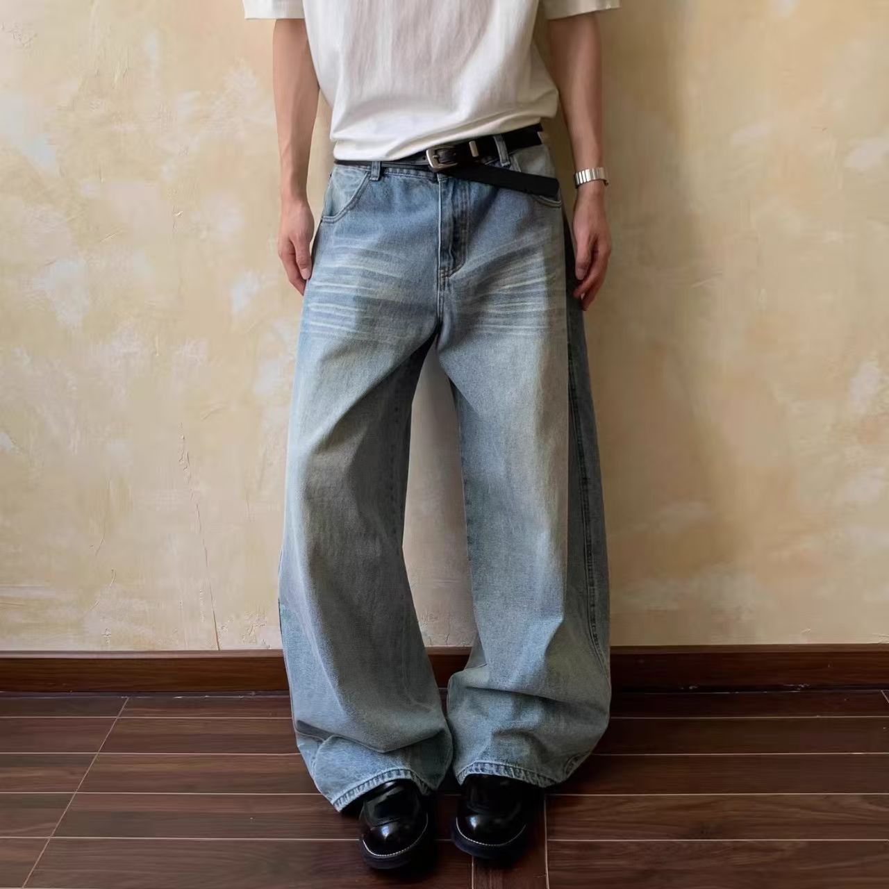 Vintage Blue High-Street Washed Vintage Straight-Leg Jeans Size US 32 / EU 48 - 2 Thumbnail