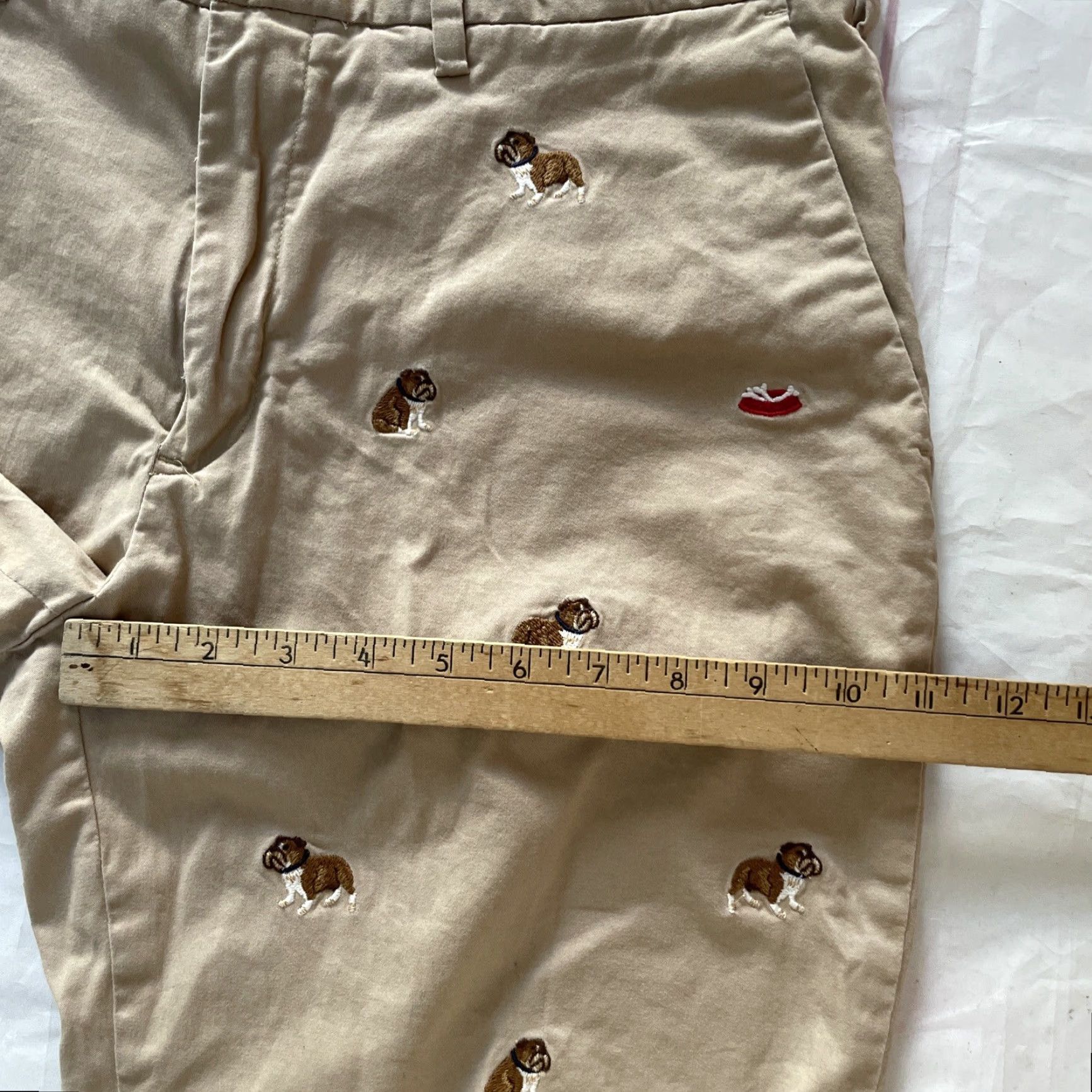 Polo Ralph Lauren Polo Ralph Lauren Short Chino Bulldog Pattern Stretch Classic Fit Size 33 Beige Mens Size US XS / EU 42 / 0 - 6 Thumbnail