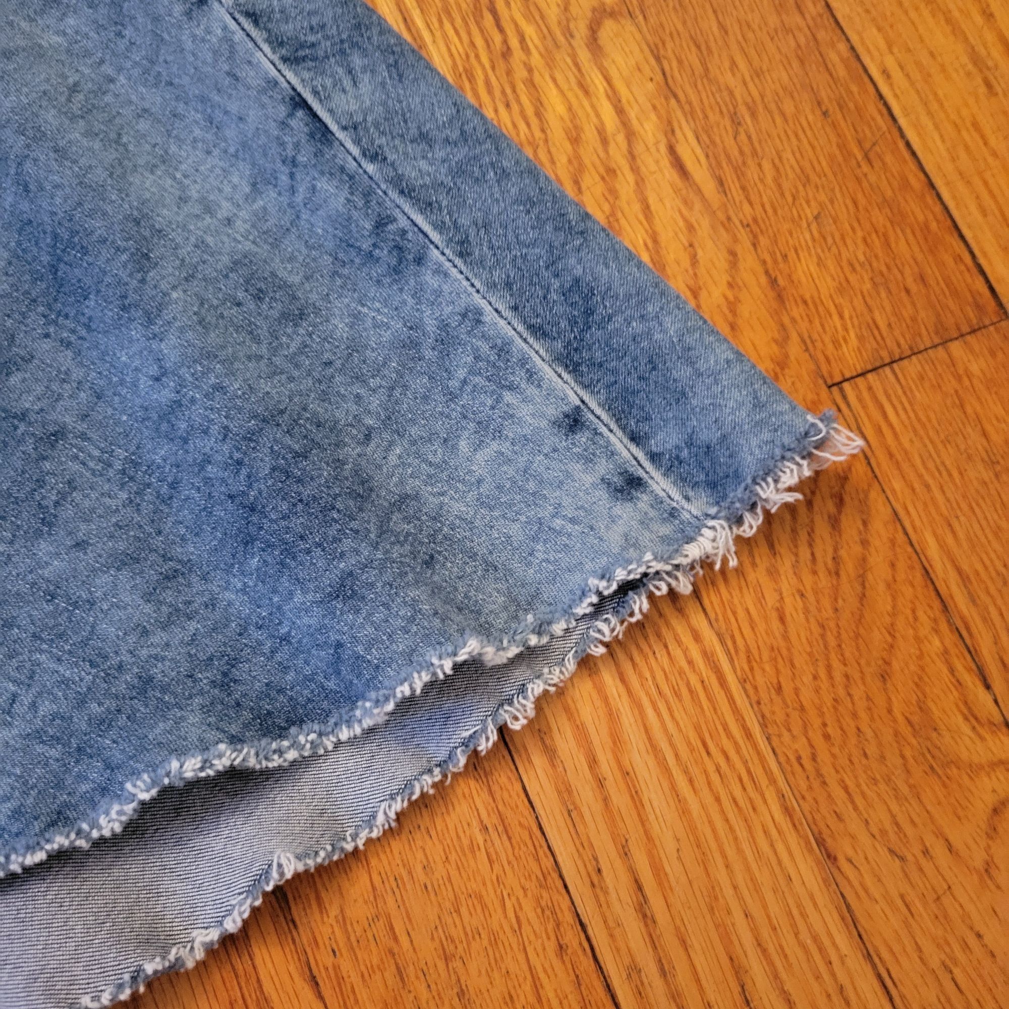 Other Wash Lab Blue Jean Denim Skirt 32 Flared A Line Back Slit Ye Size 35" - 8 Thumbnail