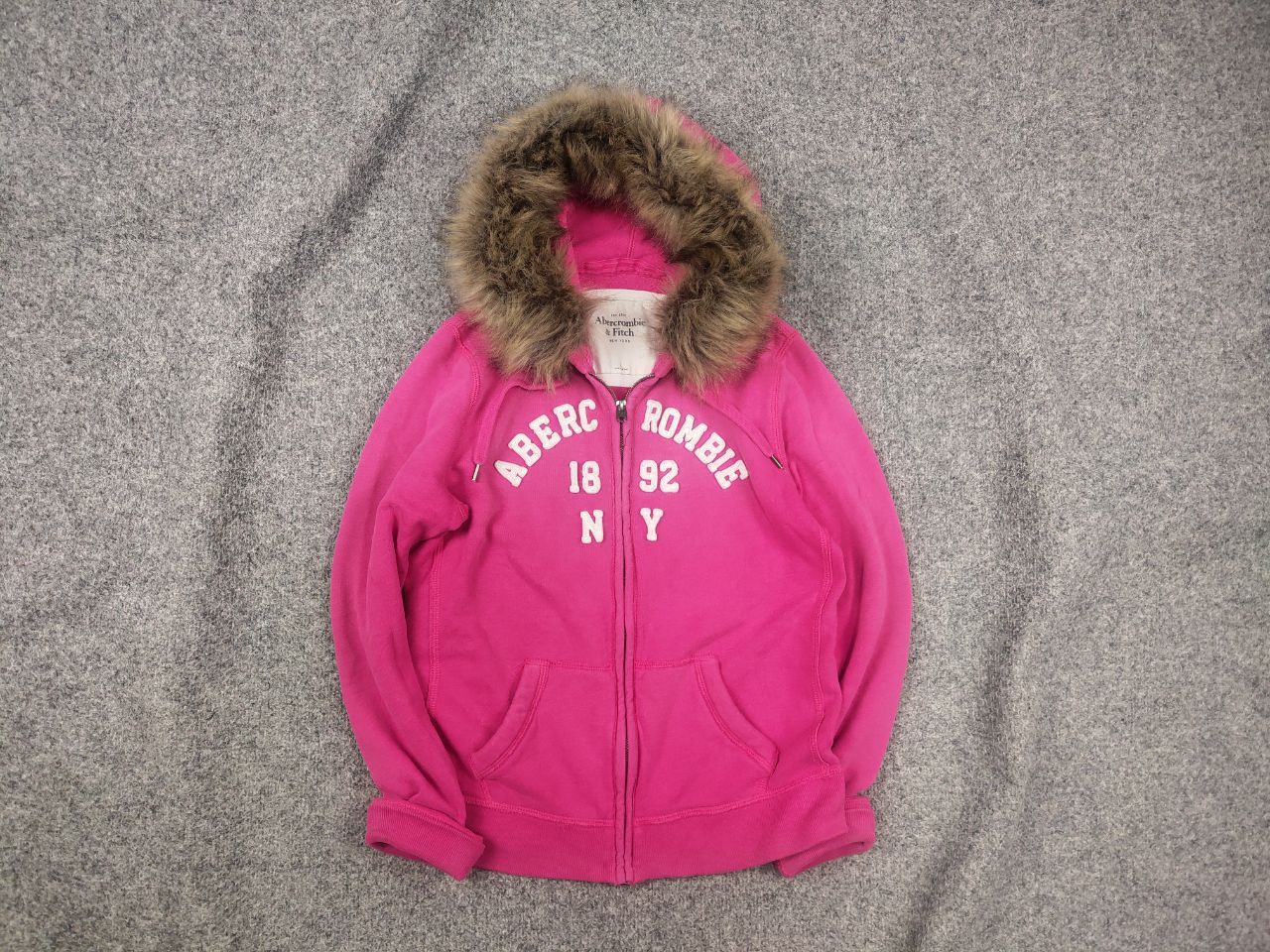 If Six Was Nine Rare Vintage Abercrombie Fur Zip Hoodie if six was nine Y2K Size L / US 10 / IT 46 - 1 Thumbnail