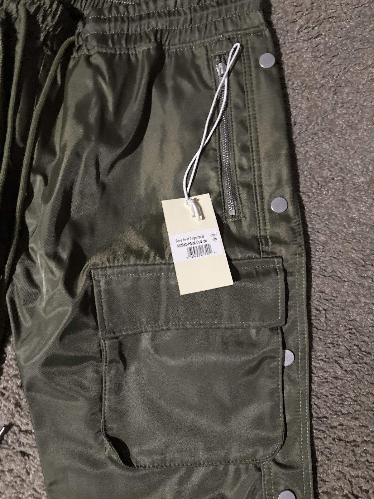 MNML Snap front cargo pants (green) Size US 34 / EU 50 - 3 Thumbnail