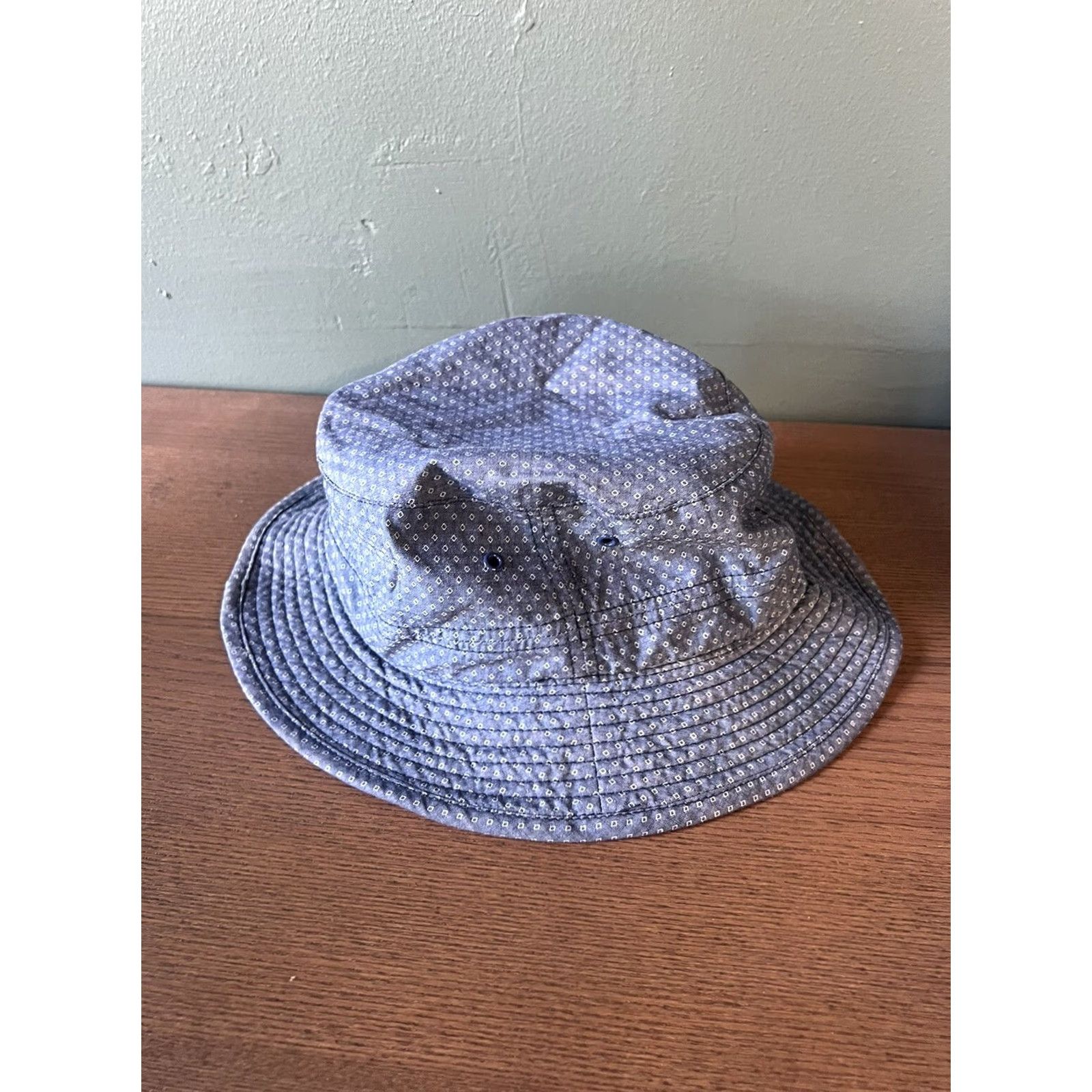 Penfield Penfield Mens Bucket Hat L Blue Diamond AOP Print Cotton Collection Mens Size ONE SIZE - 4 Thumbnail