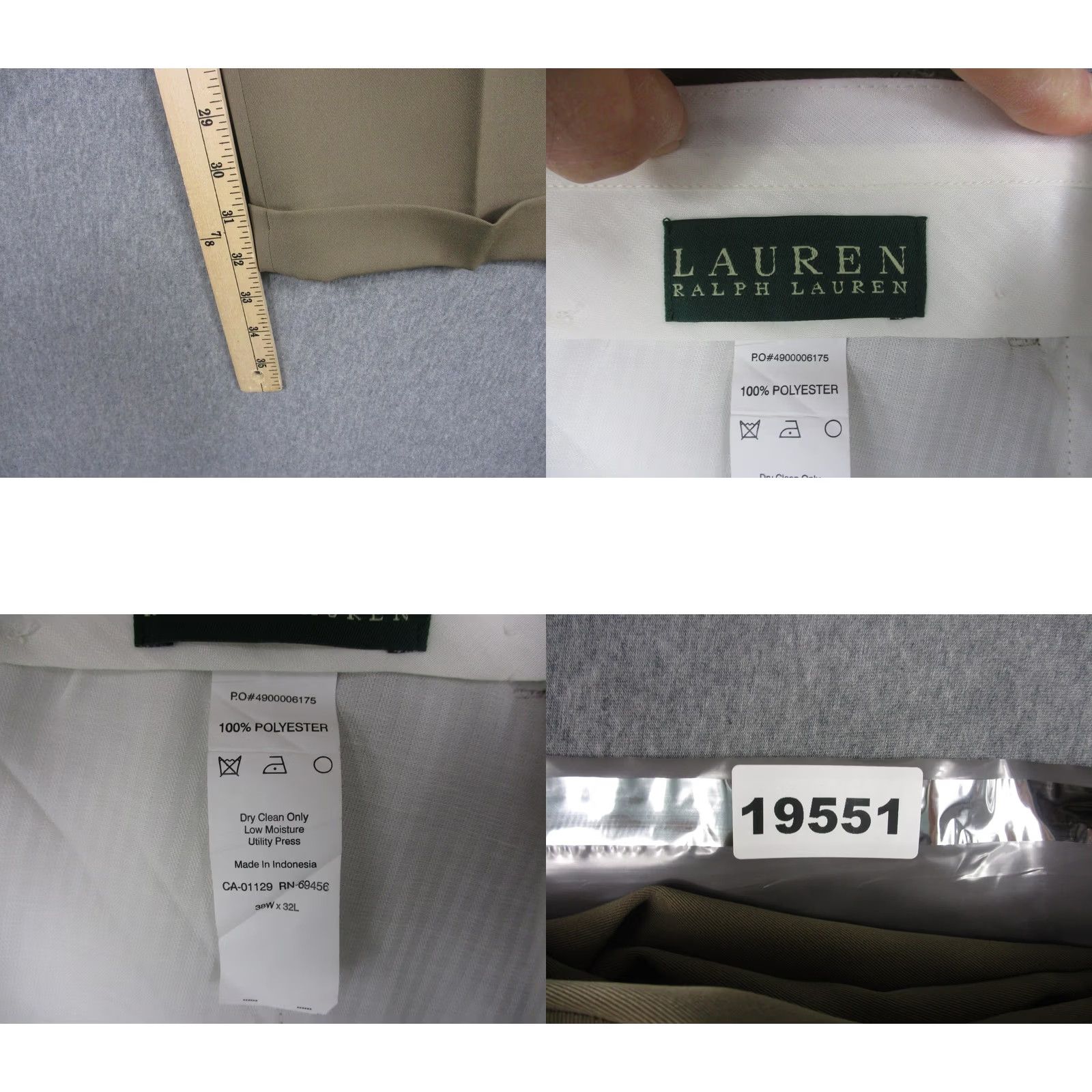 Ralph Lauren Lauren Ralph Lauren Pants Mens 38x32 Beige Polyester Pleated Dress Cuffed Slacks Size US 38 / EU 54 - 8 Thumbnail