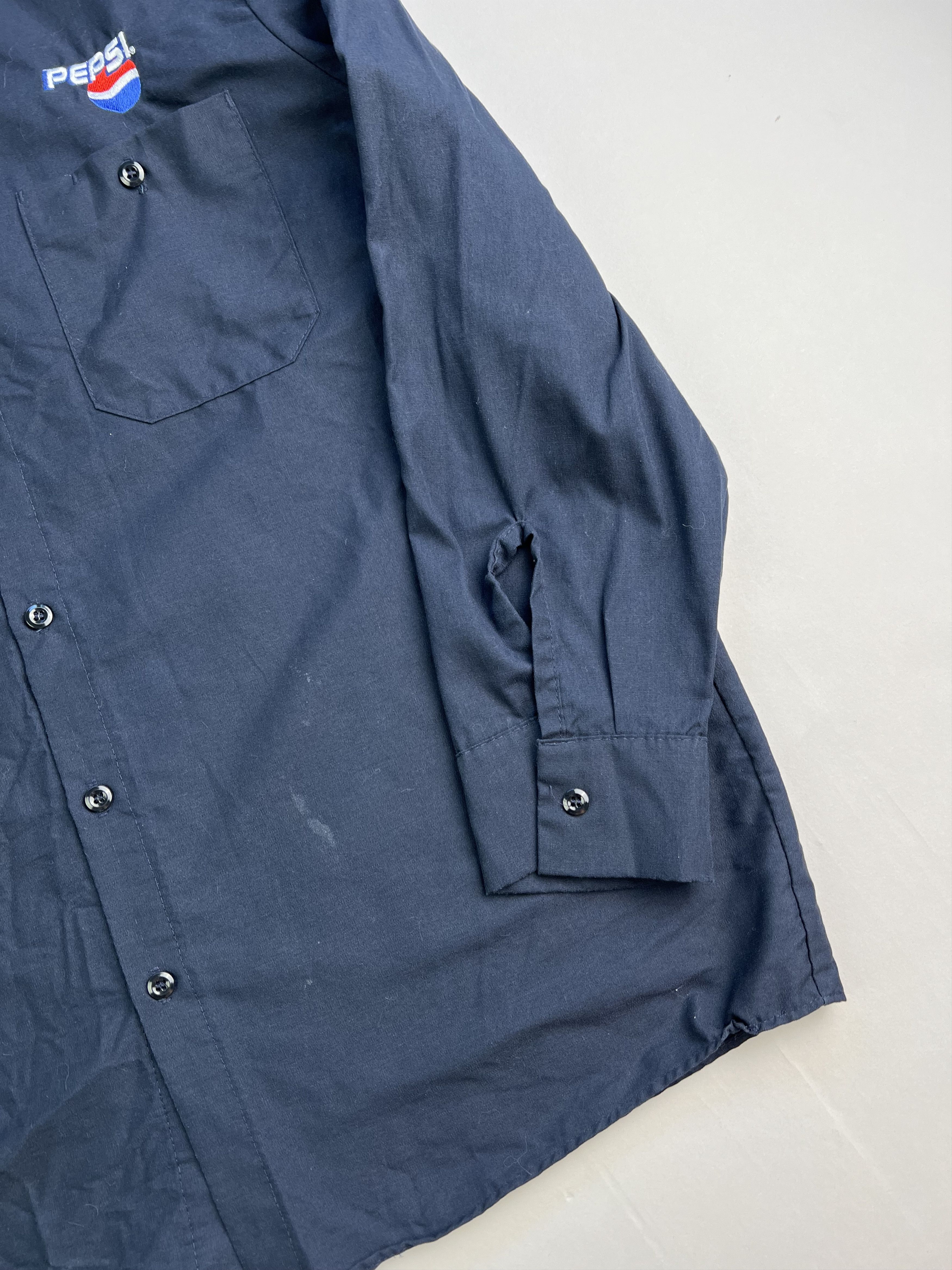Pepsi Vintage Pepsi Work Shirt Navy Blue Large Size US L / EU 52-54 / 3 - 5 Thumbnail