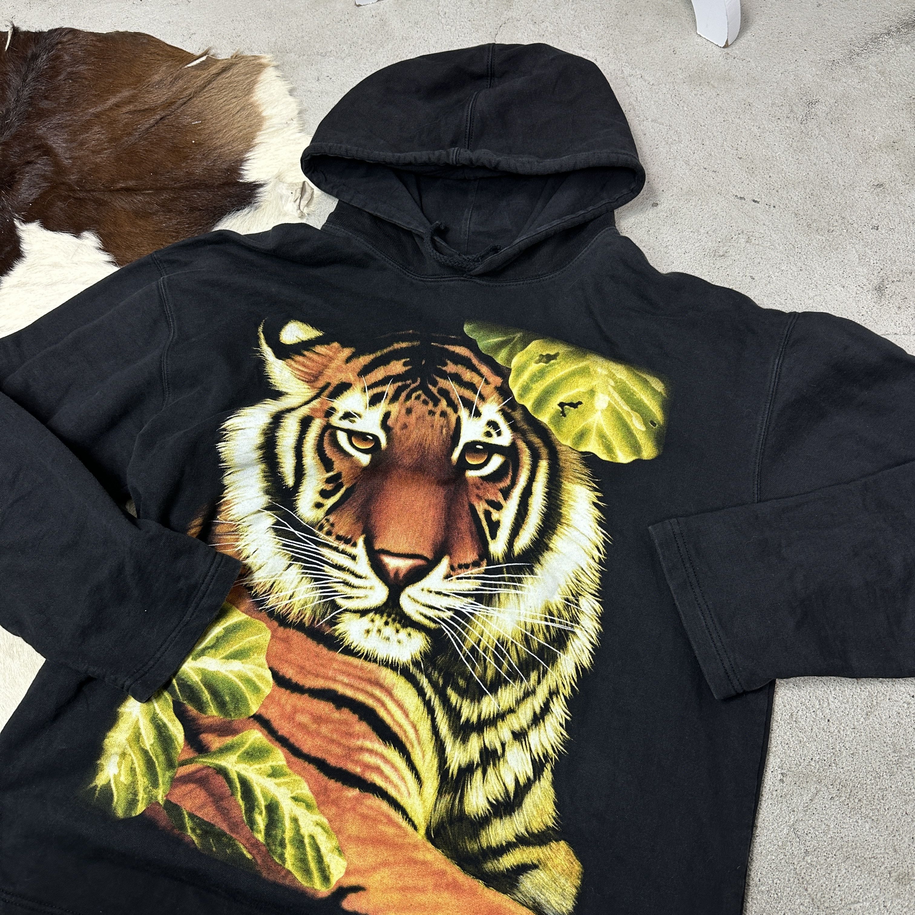 Vintage Vintage Streetwear Old School Oversize Tiger Hoodie 90s Size US XL / EU 56 / 4 - 3 Thumbnail