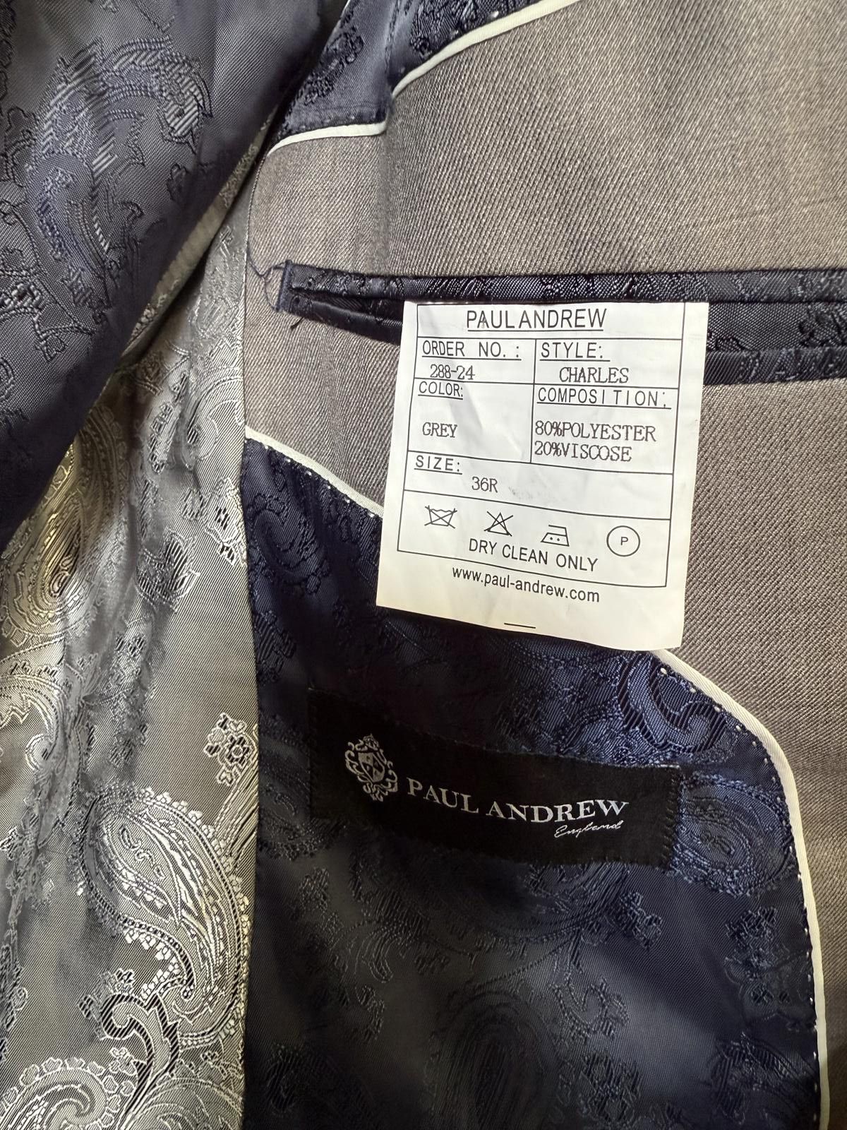 Unknown London Men's Gray Blazer Suit Jacket Size 36R - 4 Thumbnail