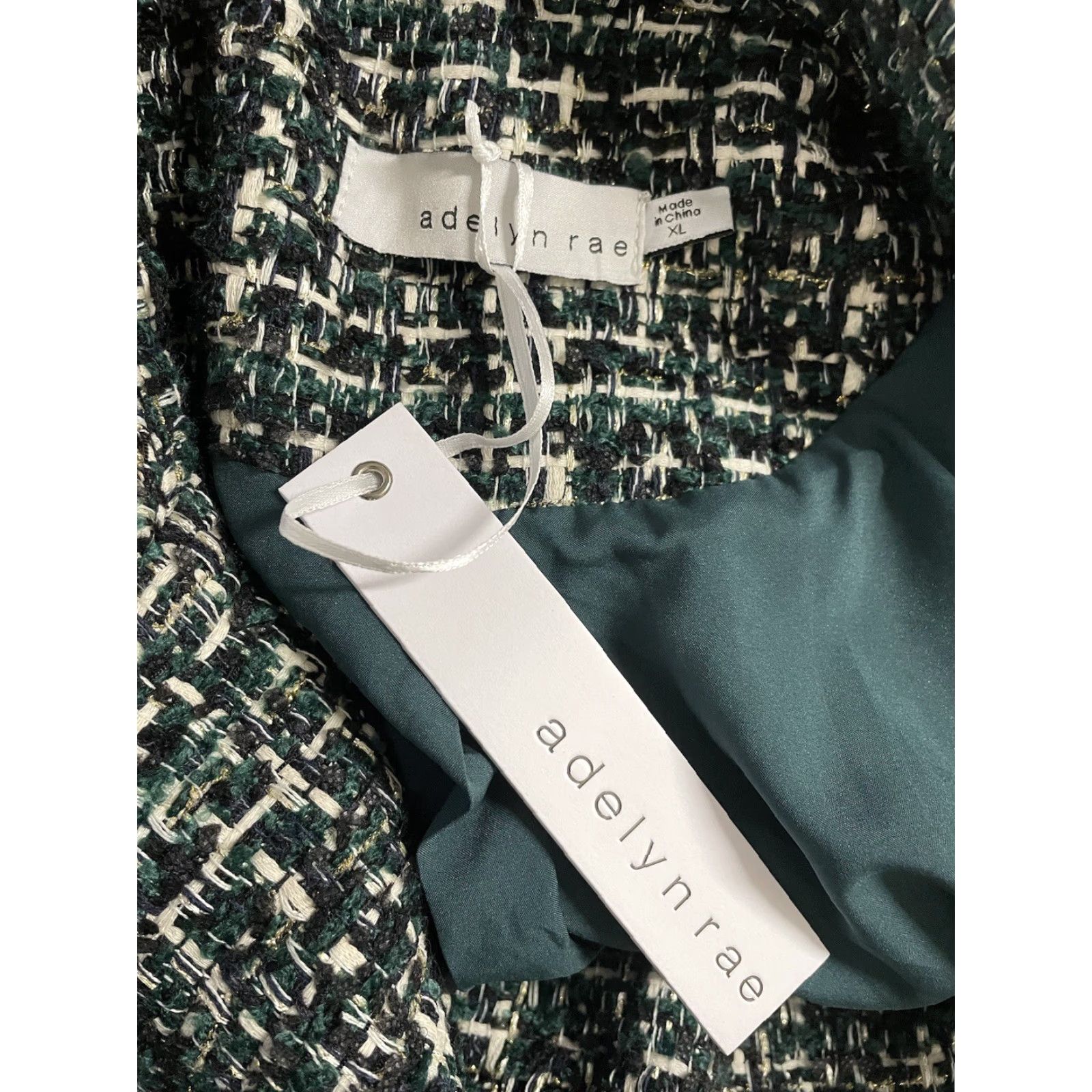 Anthropologie Adelyn Rae Forest Green Tweed Blazer Dress XL Women's Short  Jacket Dress Green Tweed