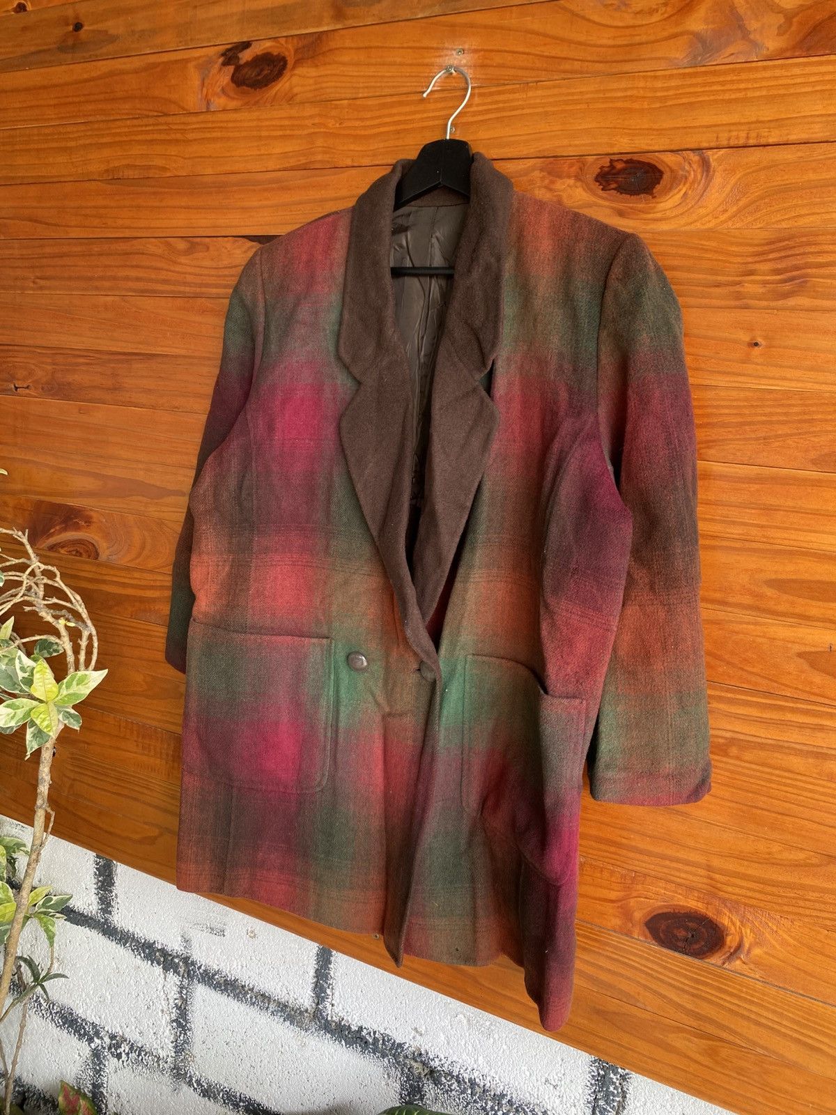 Japanese Brand Vintage St. AJMELDA Elegant Design Plaid Wool Coat Japanese Size L / US 10 / IT 46 - 4 Thumbnail