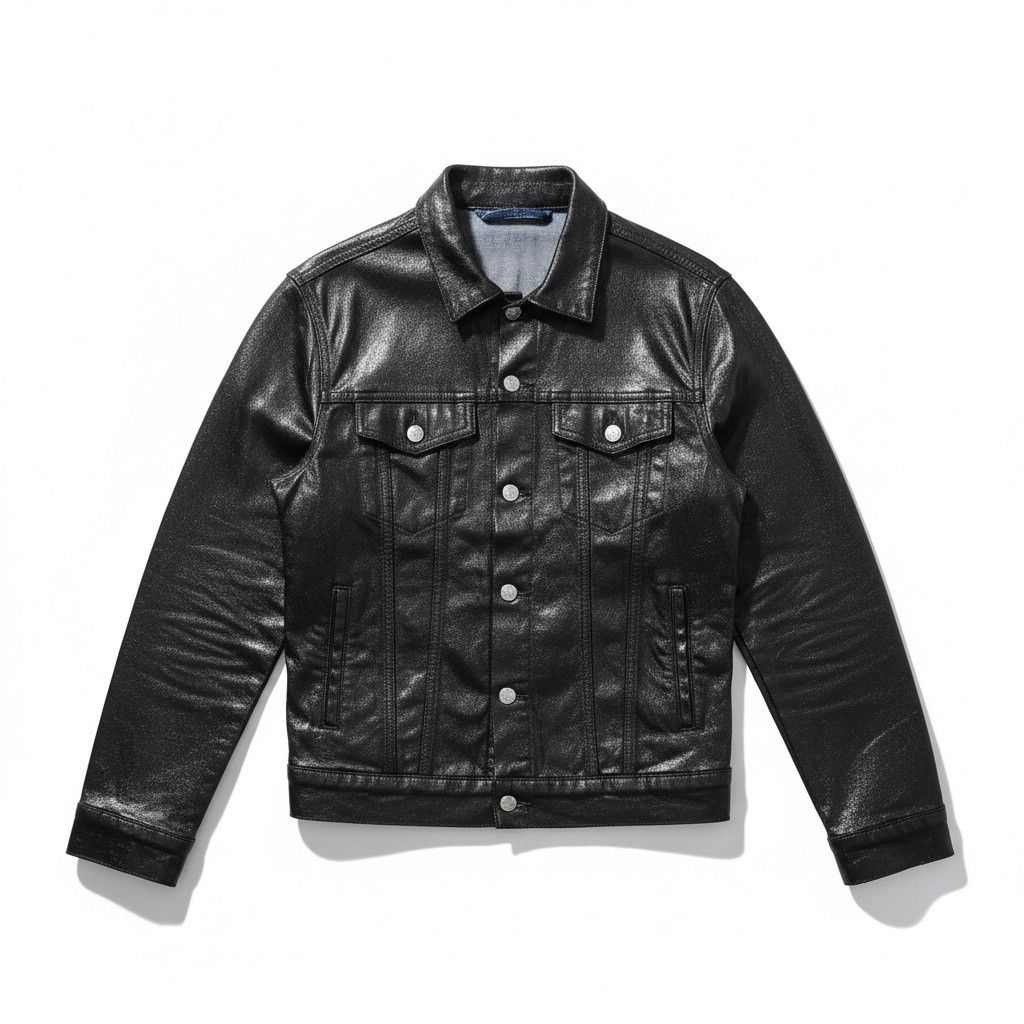 Handmade Black waxed denim jacket Size US M / EU 48-50 / 2 - 1 Thumbnail