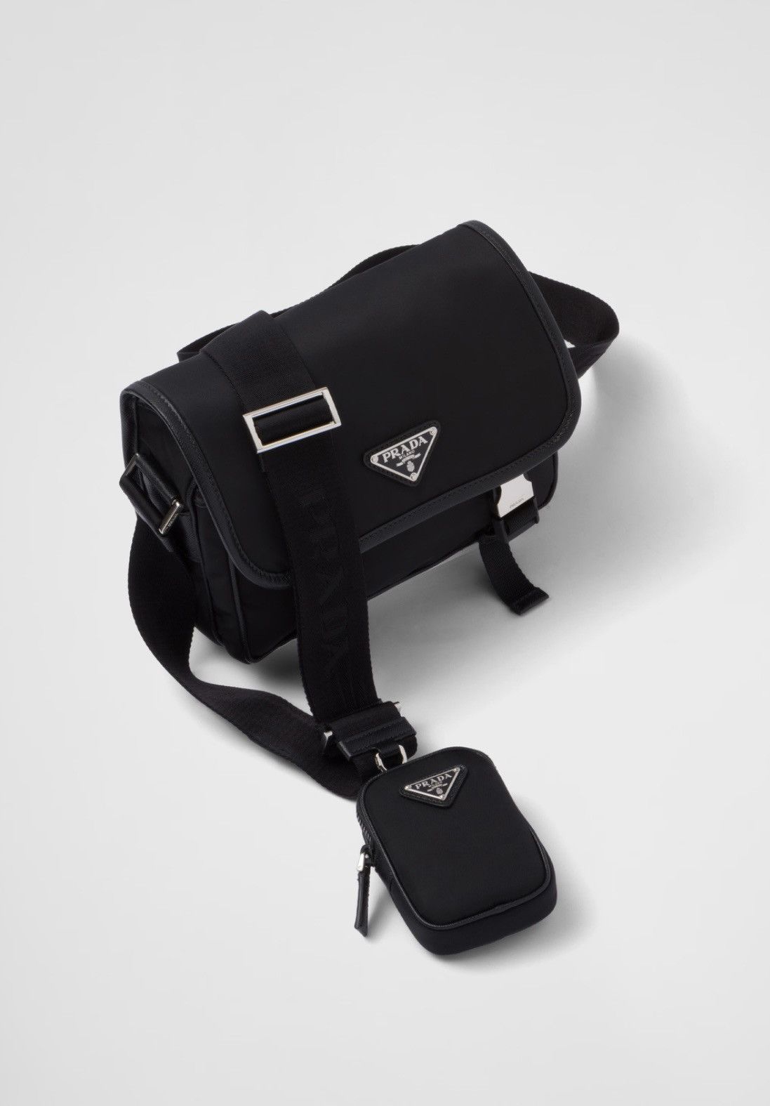 Prada Men Re-Nylon and Saffiano leather shoulder bag Size ONE SIZE - 2 Thumbnail