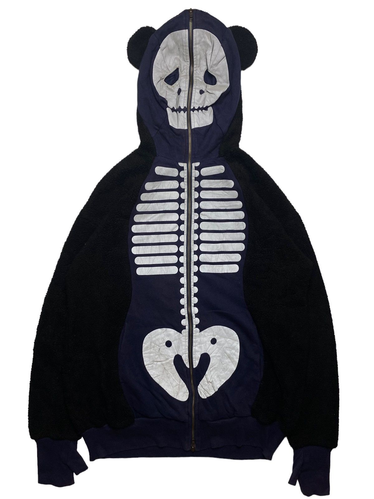 image of Issey Miyake x Ne Net Sold Bundle 2006 Ne-Nèt Skeleton Panda Reflective Hoodie in Black/Blue (Size 