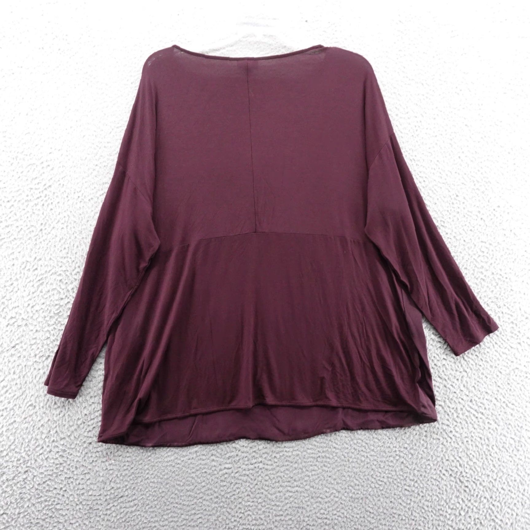 J. Jill J.Jill Womens 2X Burgundy Rayon Blend Long Sleeve Comfort Top Blouse Size XXL / US 16-18 / IT 52-54 - 2 Thumbnail