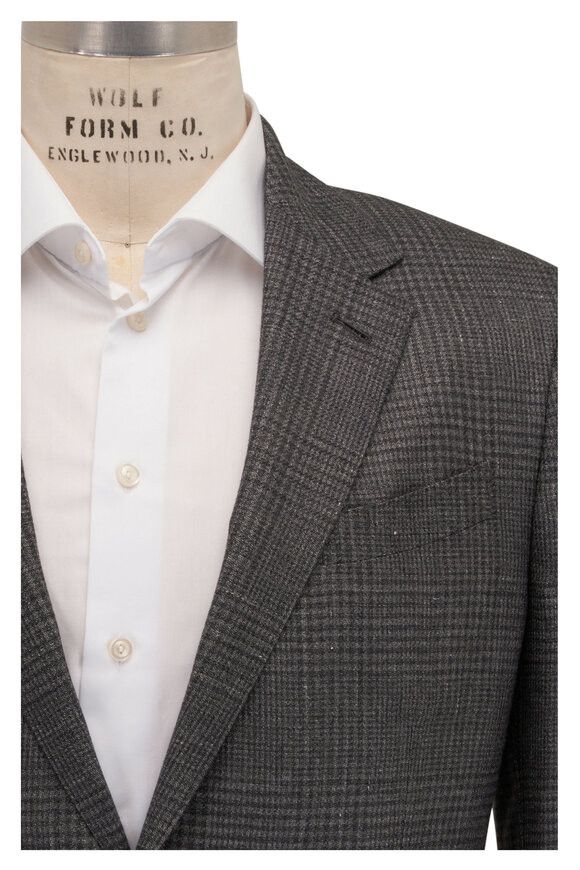 Z Zegna o1mtch0225 Cashmere, Silk & Hemp Sportcoat in Grey Size US S / EU 44-46 / 1 - 2 Thumbnail