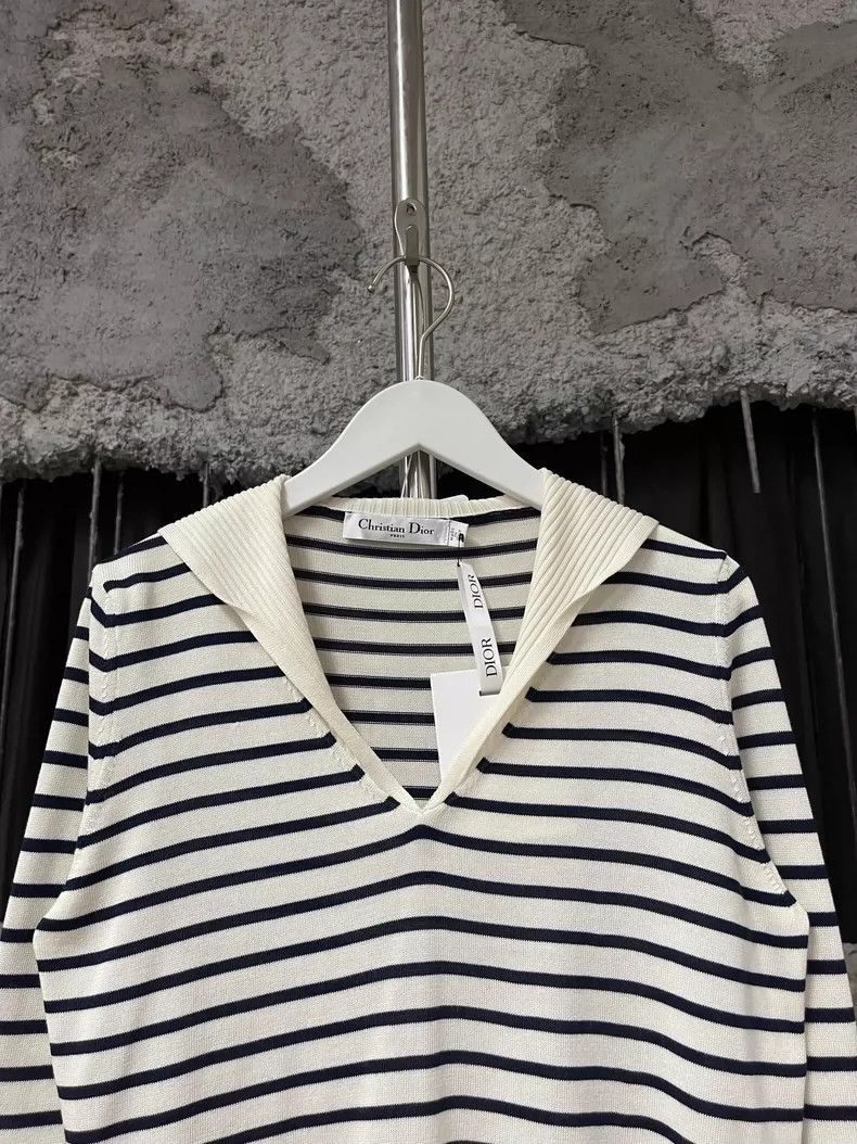 Dior Dior Striped Long Sleeve Knit Top-2506 Size M / US 6-8 / IT 42-44 - 4 Thumbnail