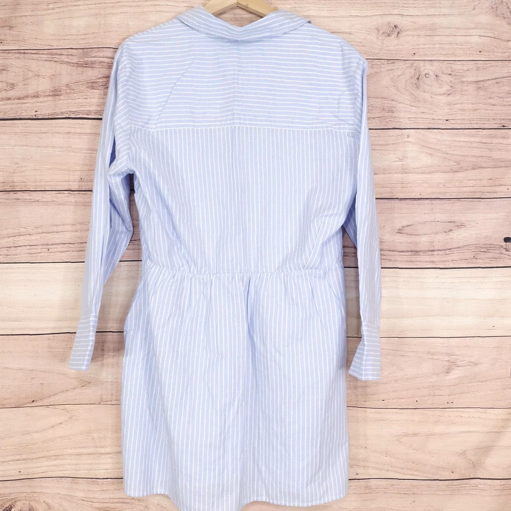 Abercrombie & Fitch VINTAGE? No. Abercrombie & Fitch Shirt Dress Womens LP Petite Blue Striped Dress Shirt Dress Size L / US 10 / IT 46 - 3 Thumbnail