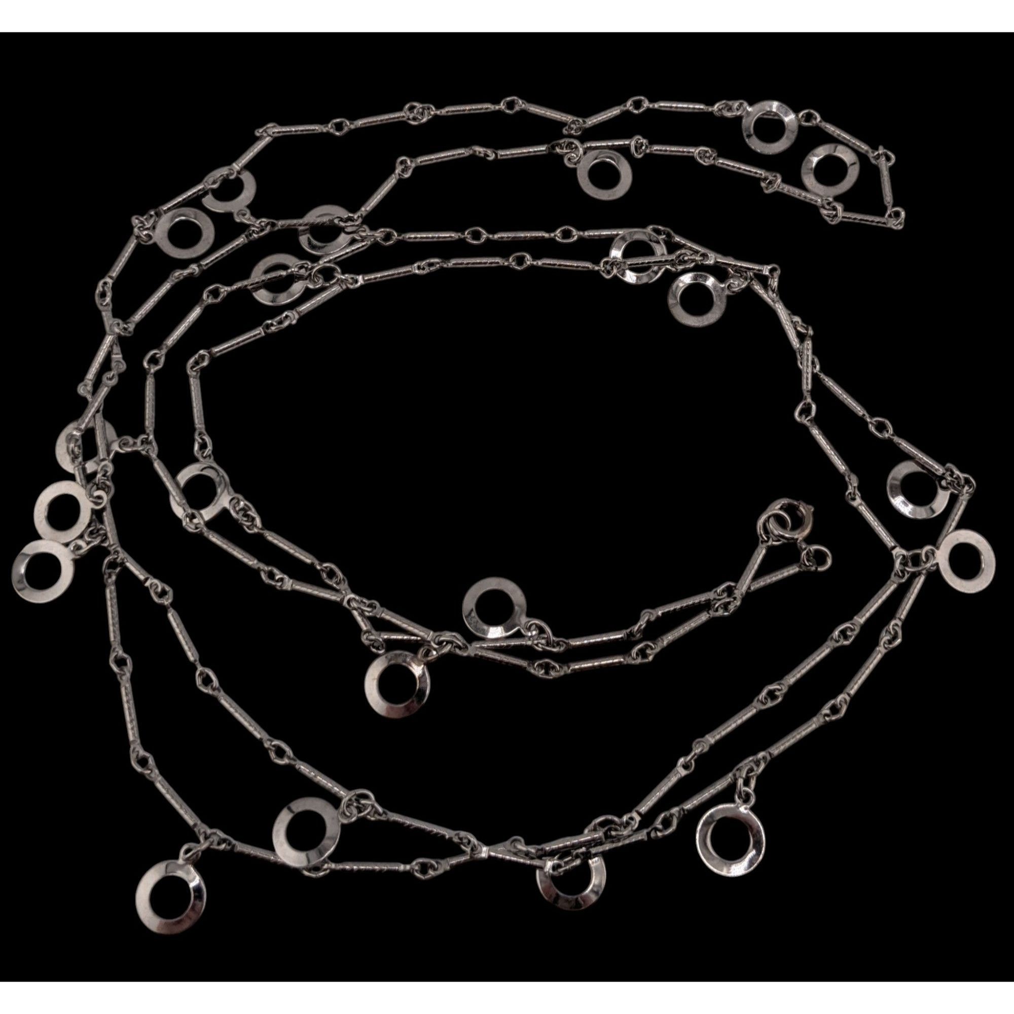Other Modern Geometric Charm Silver-Tone Long Chain Necklace Size ONE SIZE - 1 Thumbnail