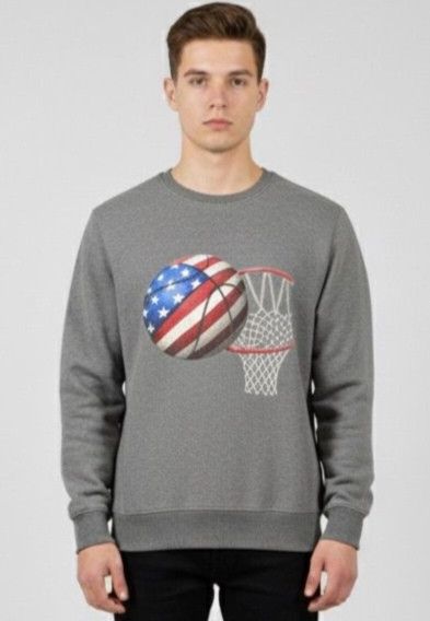 Vintage Vintage 90s Basketball Sweatshirt Size US XL / EU 56 / 4 - 1 Thumbnail