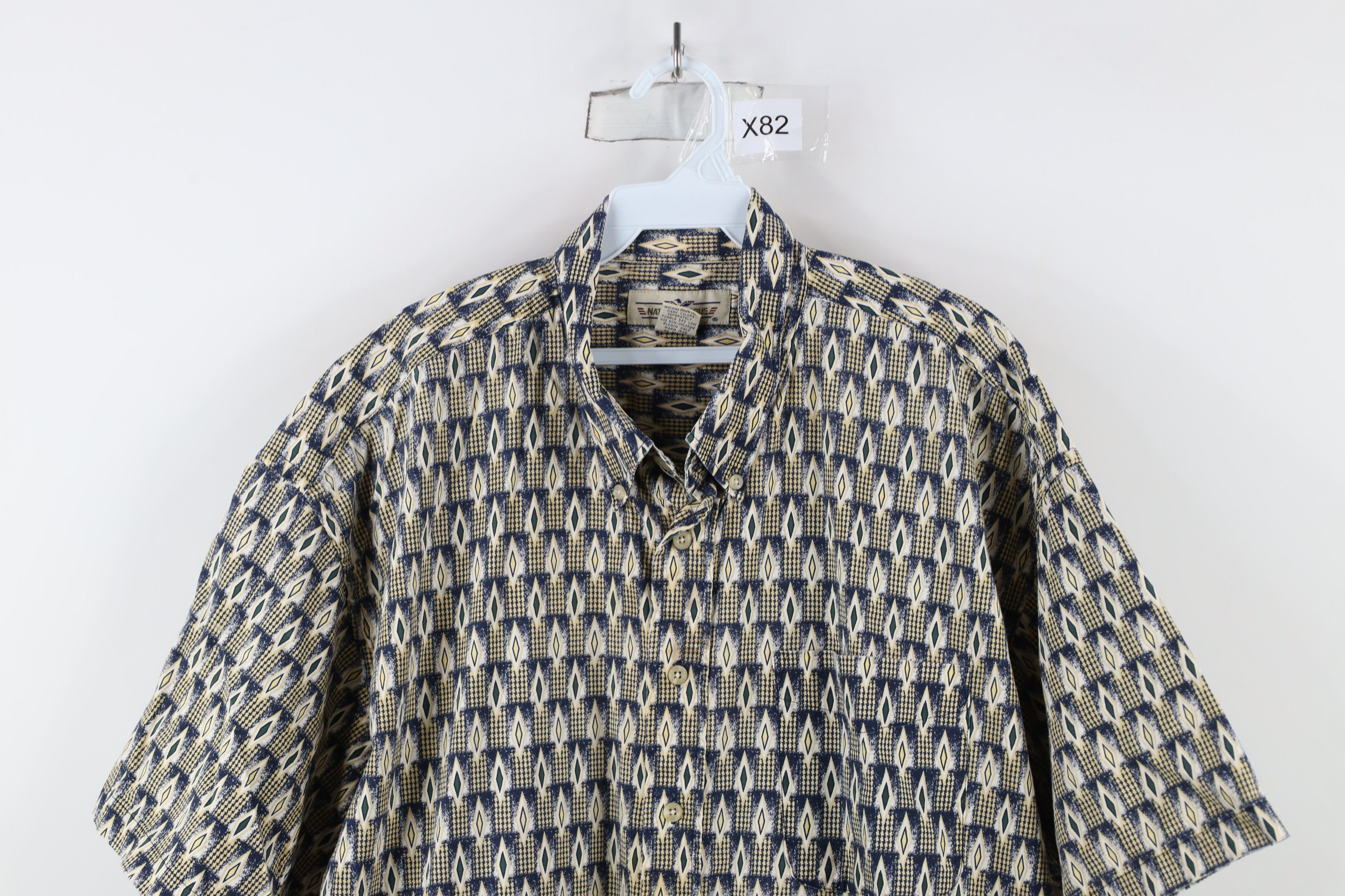 Vintage Vintage 90s Streetwear Houndstooth Collared Button Shirt Size US XXL / EU 58 / 5 - 2 Thumbnail