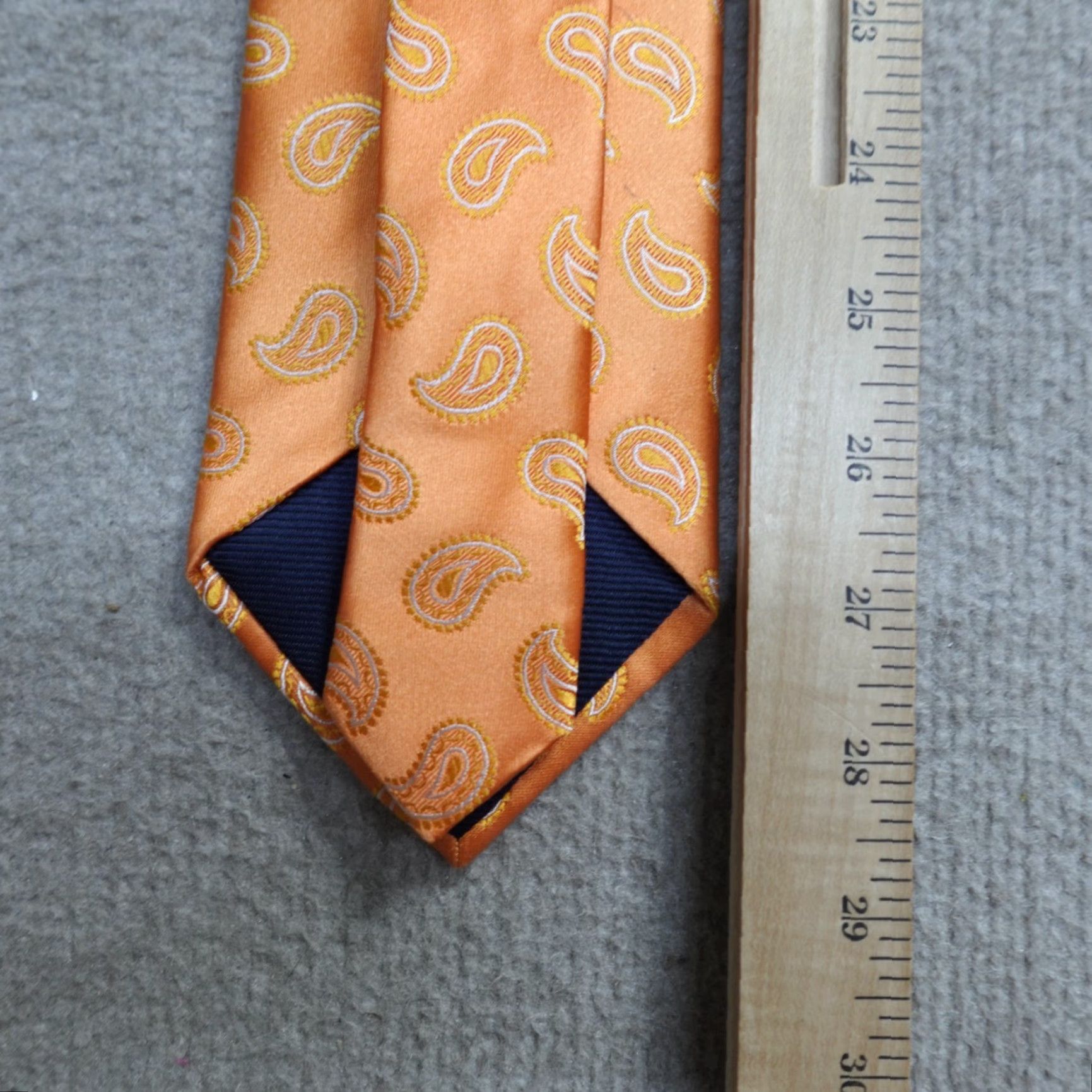 Canali Canali Tie Orange Silk Classic Jacquard Paisley All Over Silk Size ONE SIZE - 4 Thumbnail