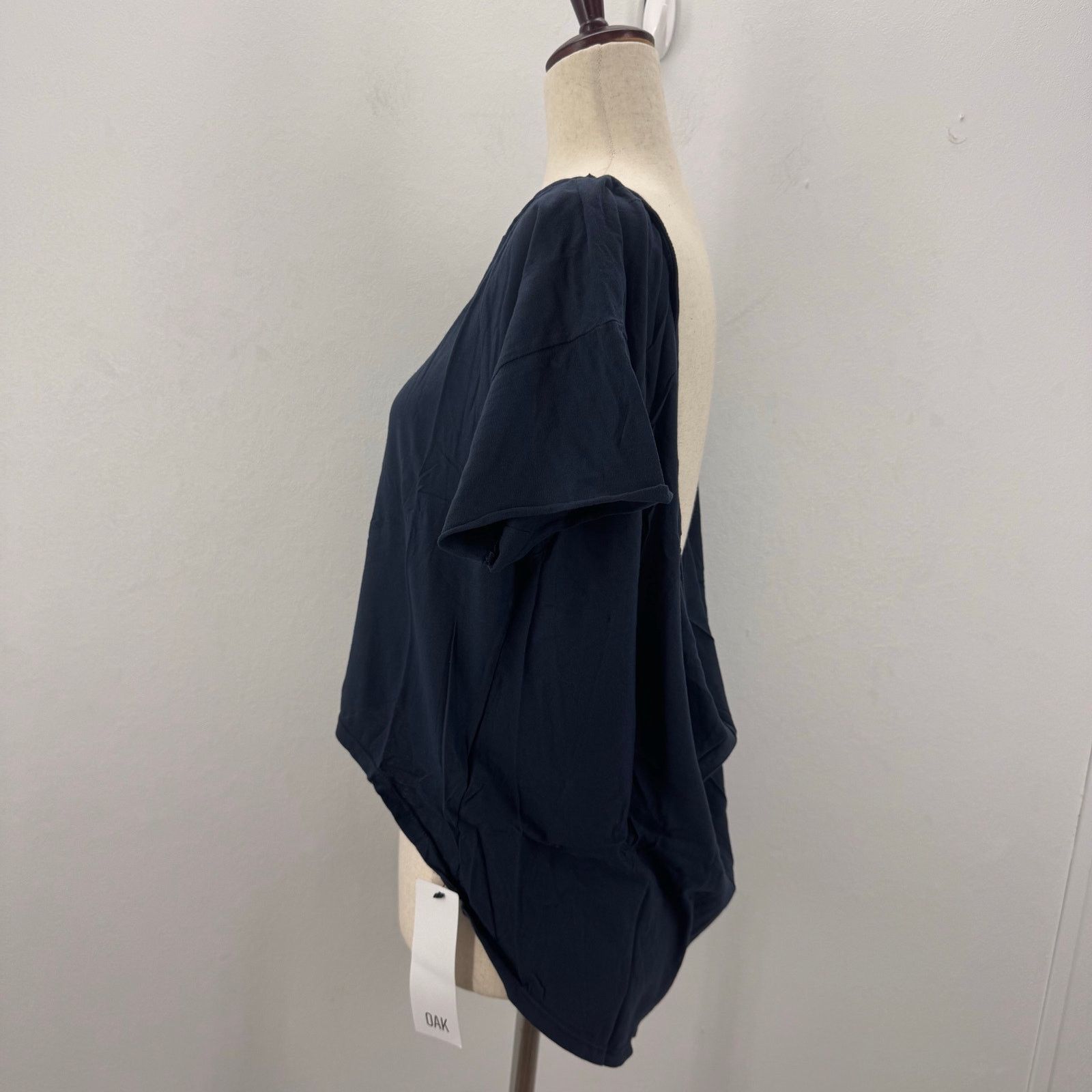 OAK OAK Women's Deep Cowl Tee Cotton sz M Navy Slouchy Beachy Size M / US 6-8 / IT 42-44 - 4 Thumbnail