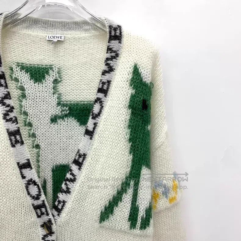Loewe Loewe Color block logo pattern intarsia mohair knit cardig Size XS / US 0-2 / IT 36-38 - 3 Thumbnail
