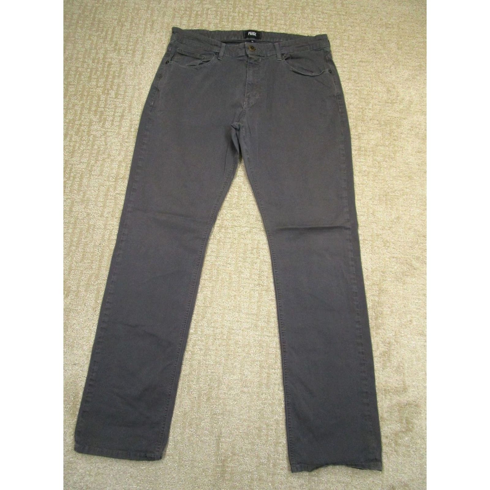 Paige PAIGE Gray Chino Pants Men 36 Straight Regular Rise 10-12 In 5-Pocket Cotton Twill USA Made Size US 36 / EU 52 - 2 Thumbnail