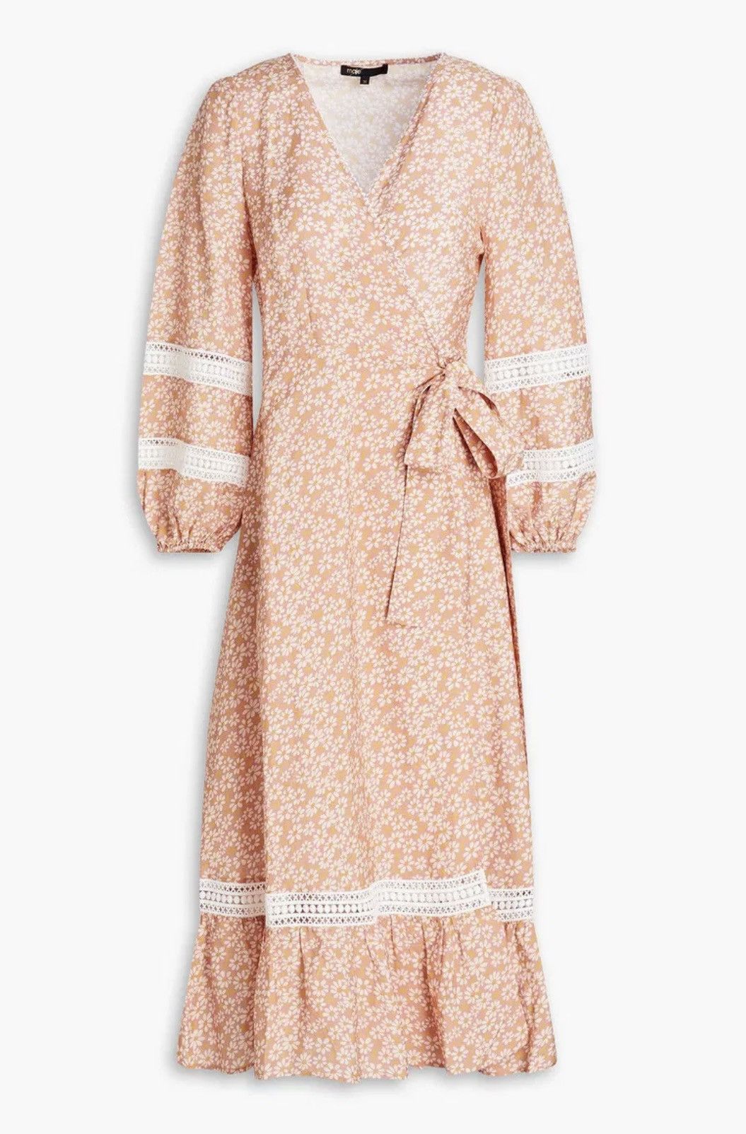 Designer × Maje 🍑 Maje oldmoney style linen blend floral pattern dress Size S / US 4 / IT 40 - 2 Thumbnail
