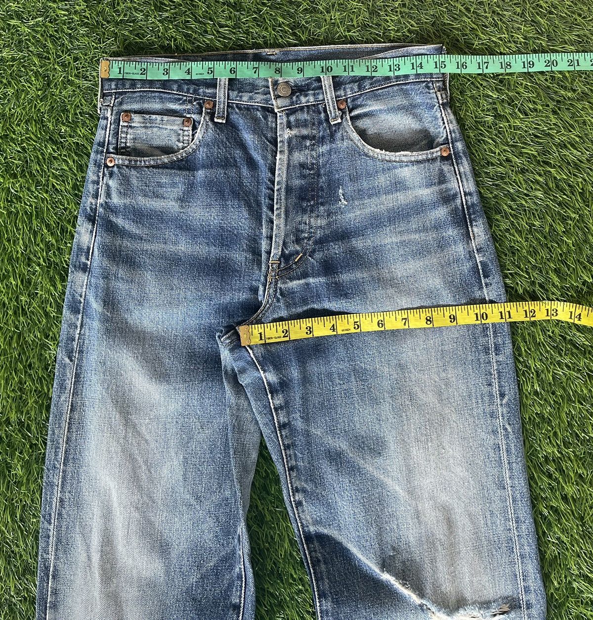 Levi's Vintage Clothing Vintage’90s TRASHED🔥LEVI’S 503B XX🔥BIG E SELVEDGE DENIM Size US 30 / EU 46 - 5 Thumbnail