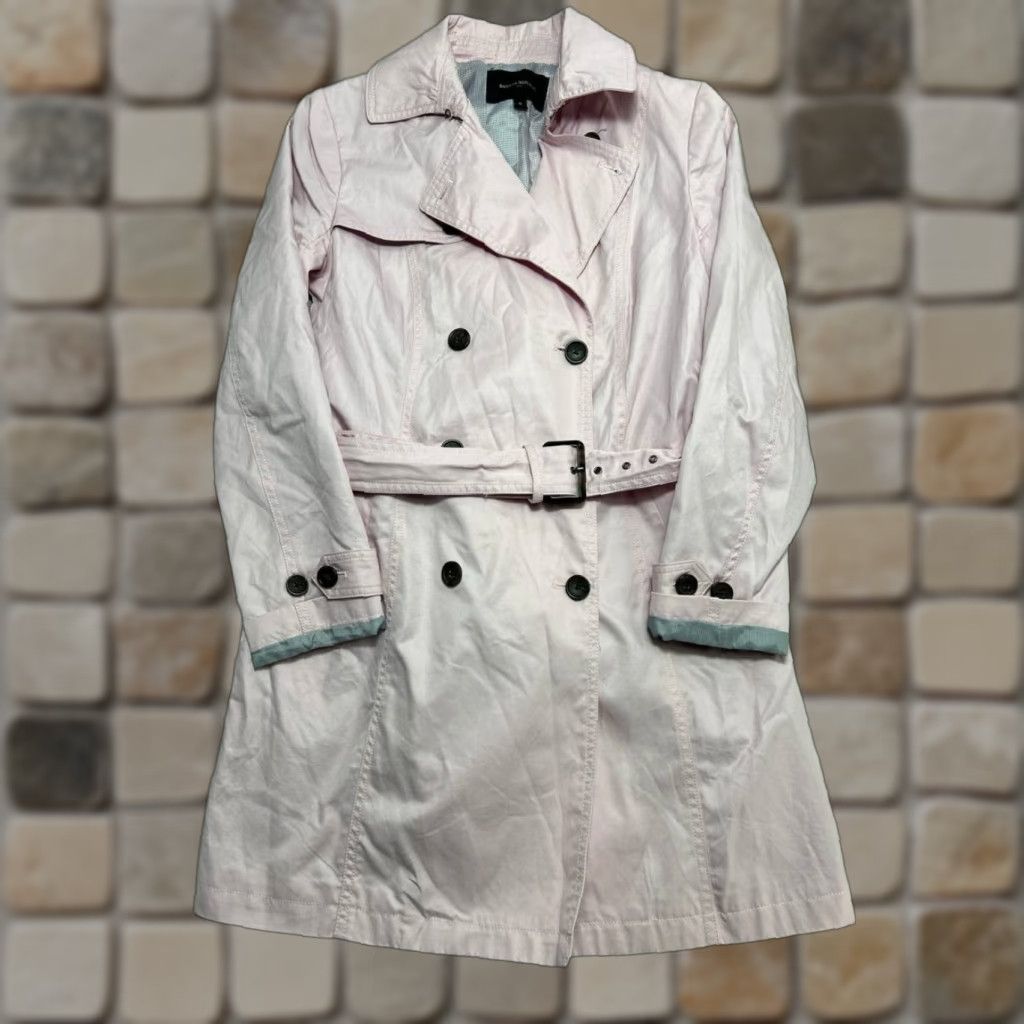 Banana Republic Banana Republic Trench Coat Womens Small Pink Cotton Belted Lined Notch Lapel Size S / US 4 / IT 40 - 1 Thumbnail