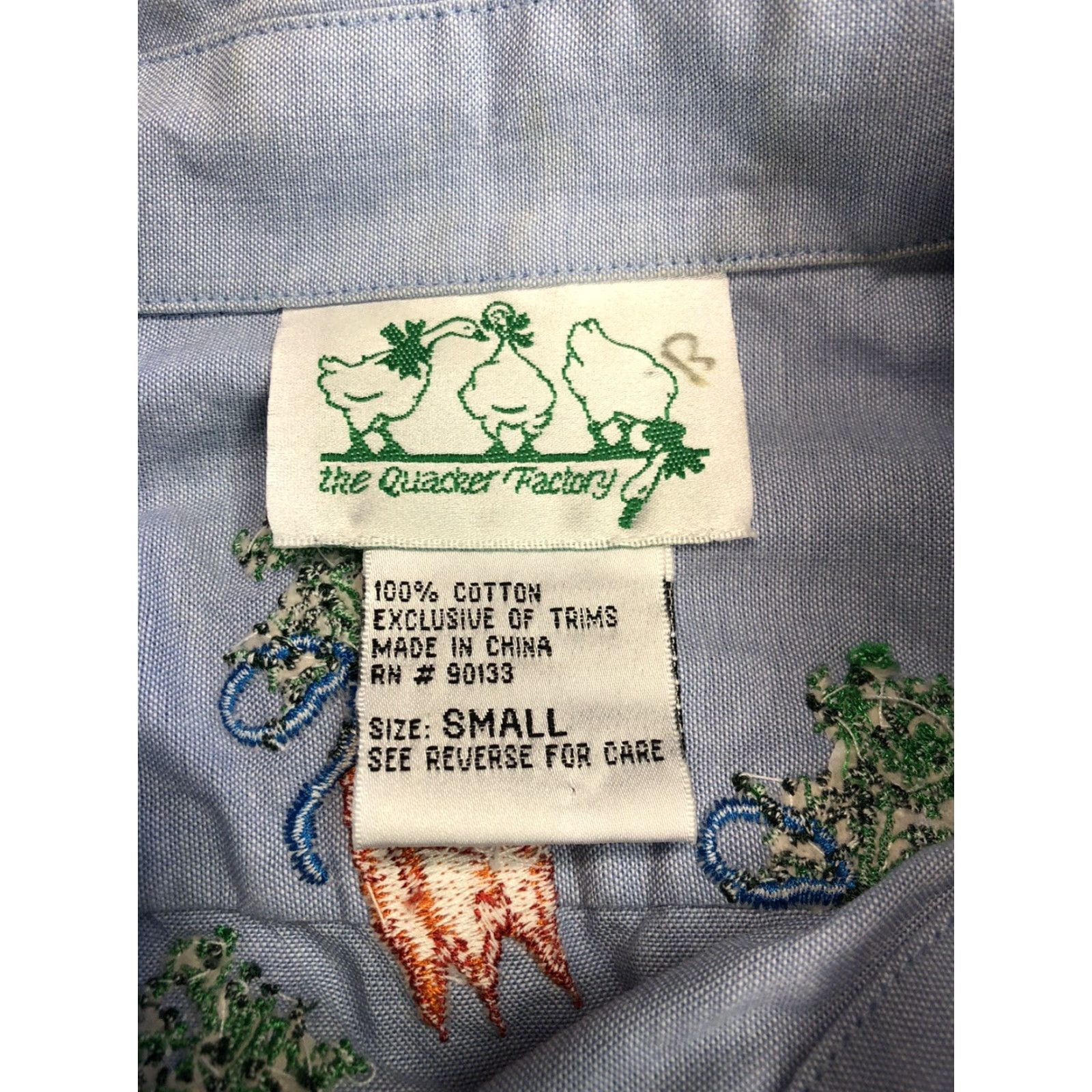 Quacker Factory VINTAGE The Quacker Factory Button Up Shirt Unisex Carrot Blue S 100% Cotton Womens Size S / US 4 / IT 40 - 3 Thumbnail