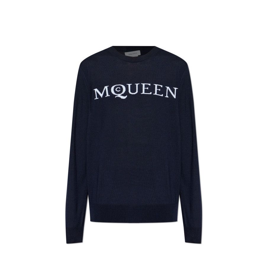 Alexander McQueen ALEXANDER MCQUEEN Navy Blue Wool Sweater New & Authentic (Me Size US S / EU 44-46 / 1 - 1 Preview