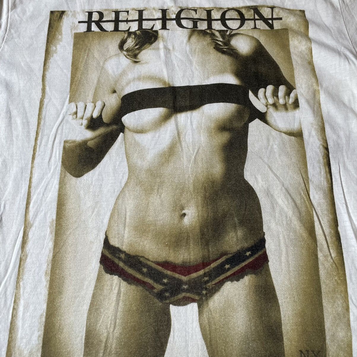 Vintage Vintage Religion Y2K Sun Faded Graphic Tee Skate Archive L Size US L / EU 52-54 / 3 - 6 Thumbnail