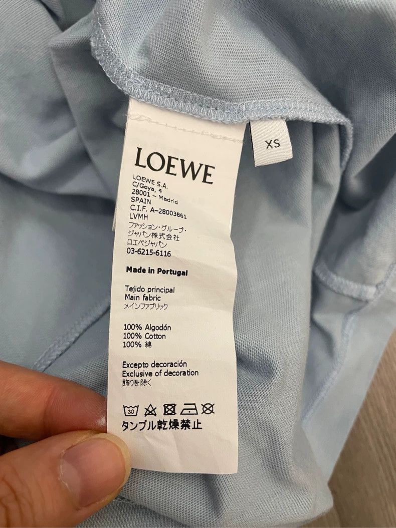Loewe LOEWE Baby blue embroidered logo irregular bottom short sl Size XS / US 0-2 / IT 36-38 - 6 Thumbnail