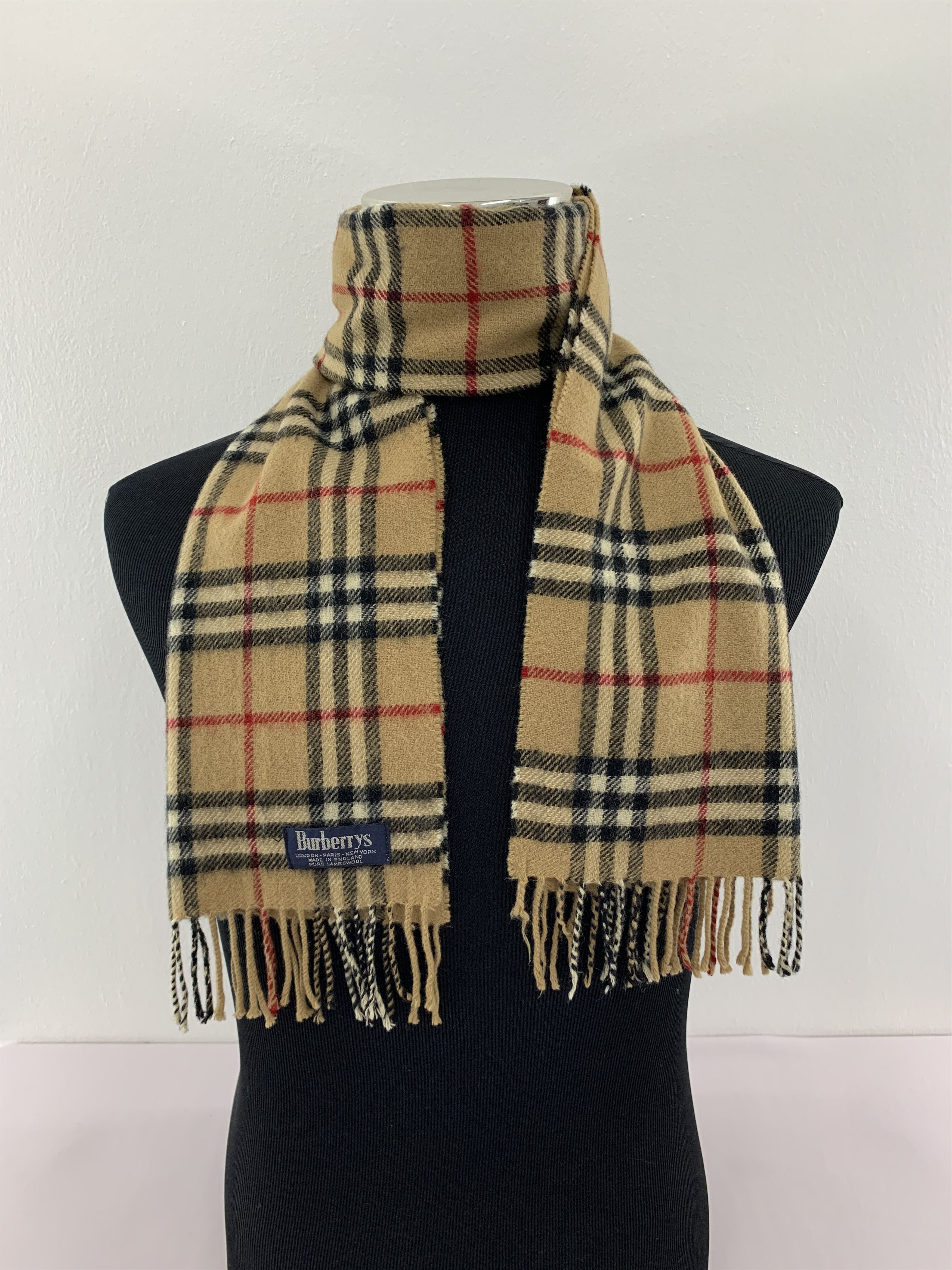 Vintage Burberrys Scarf Wool Muffler Neck Wrap BL4170