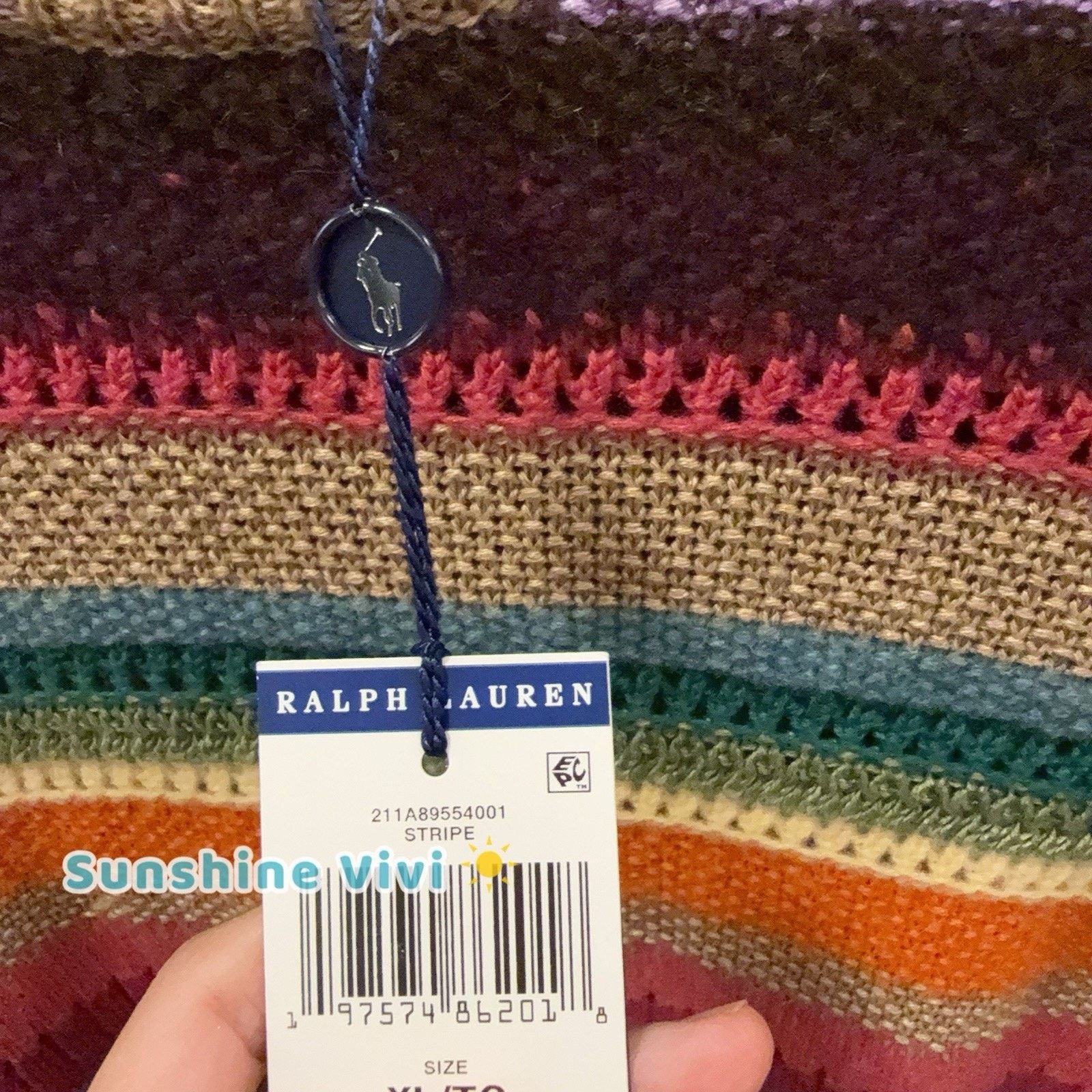 Polo Ralph Lauren NWT Polo Ralph Lauren Woman Cotton Short Sweater Stripe XL Size XL / US 12-14 / IT 48-50 - 3 Thumbnail