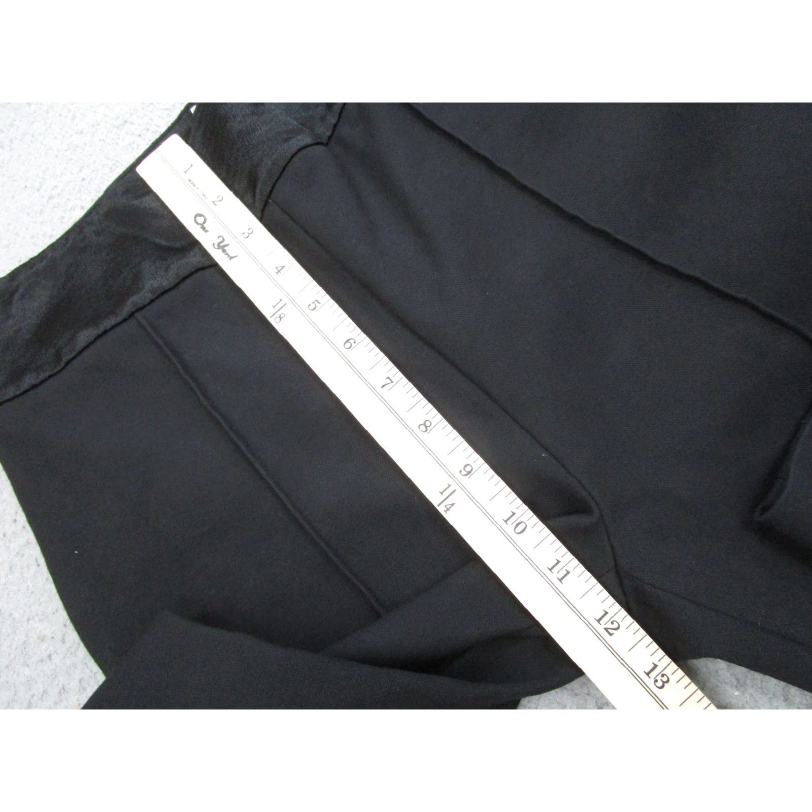 Diane von Furstenberg DVF Pants Womens 4 Black Tuxedo Waistband Straight Leg Stretch Dress Pants Regular Inseam 32 Logo Size 27" / US 4 / IT 40 - 7 Thumbnail