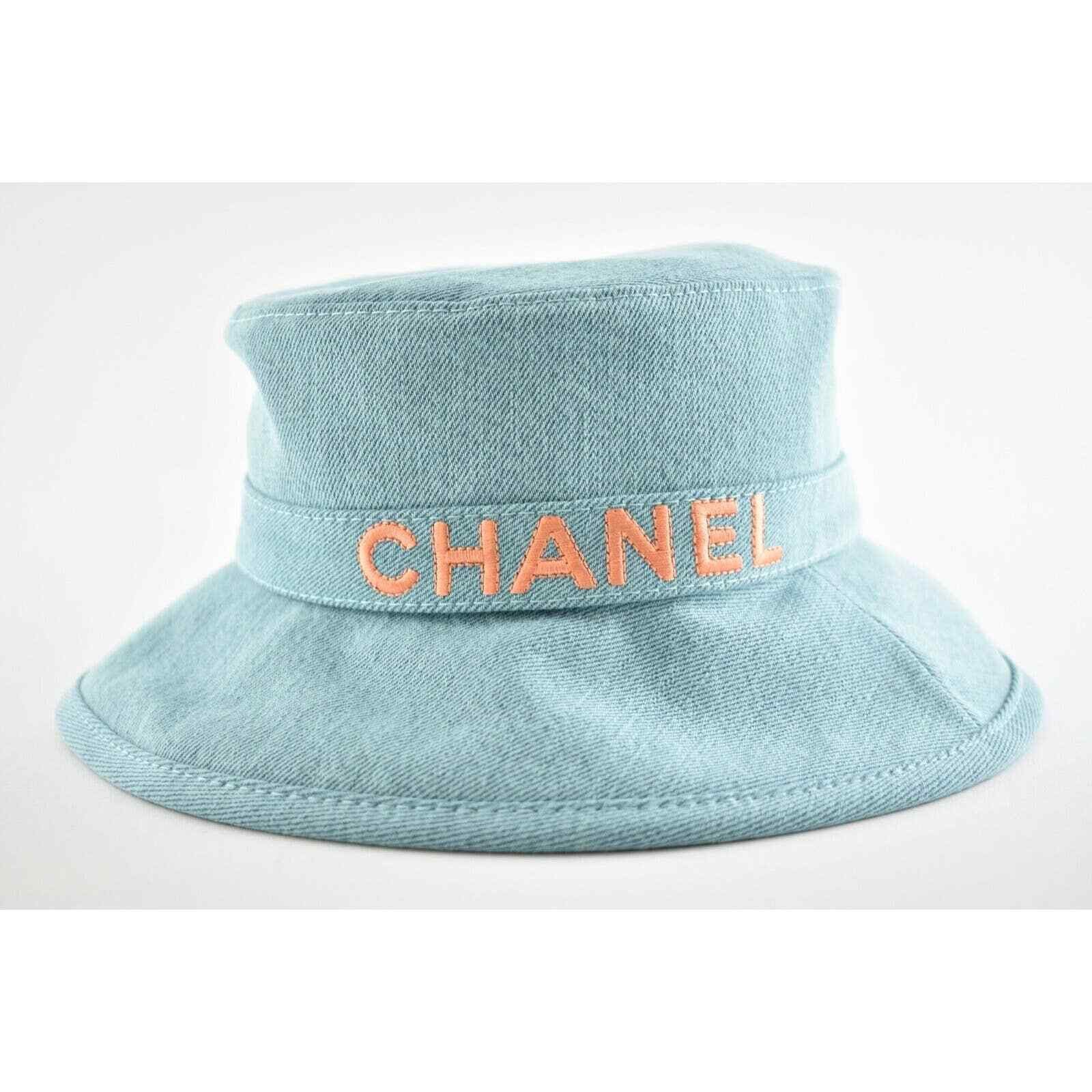 Chanel Chanel CC Logo Denim Cotton Cloche Sun Bucket Hat M Medium Size ONE SIZE - 2 Thumbnail