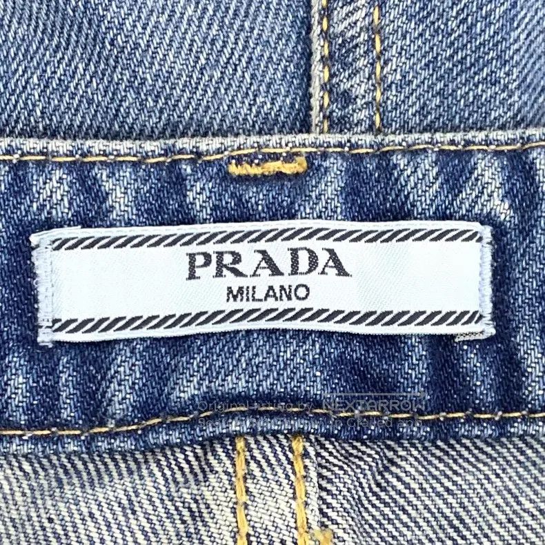 Prada Prada 25 styles of blue triangle cotton casual denim trous Size 25" / US 0 / IT 36 - 7 Thumbnail