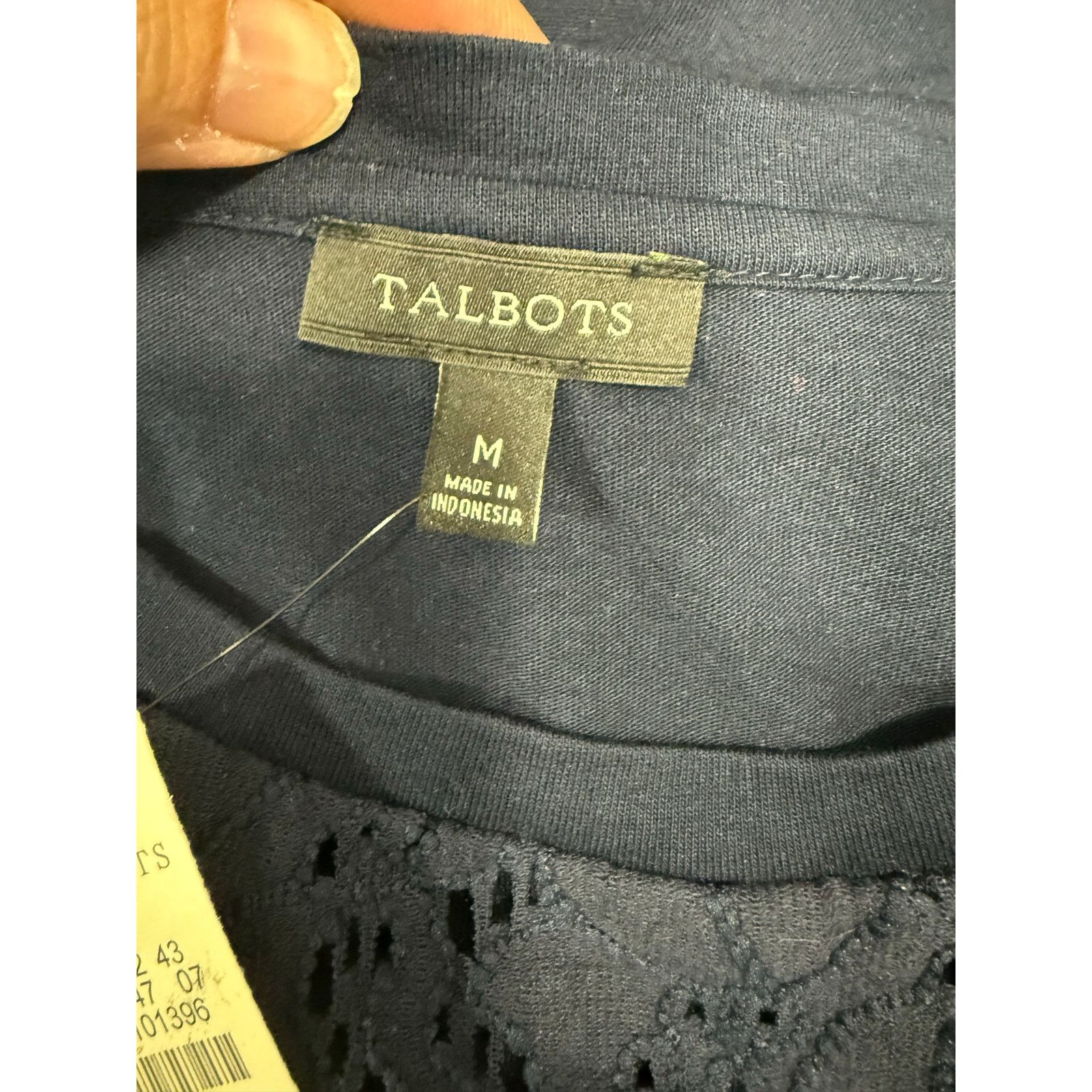 Robert Talbott Talbots Women’s Blouse Tops M Lace Overlay Blue NEW # G658 Size M / US 6-8 / IT 42-44 - 6 Thumbnail