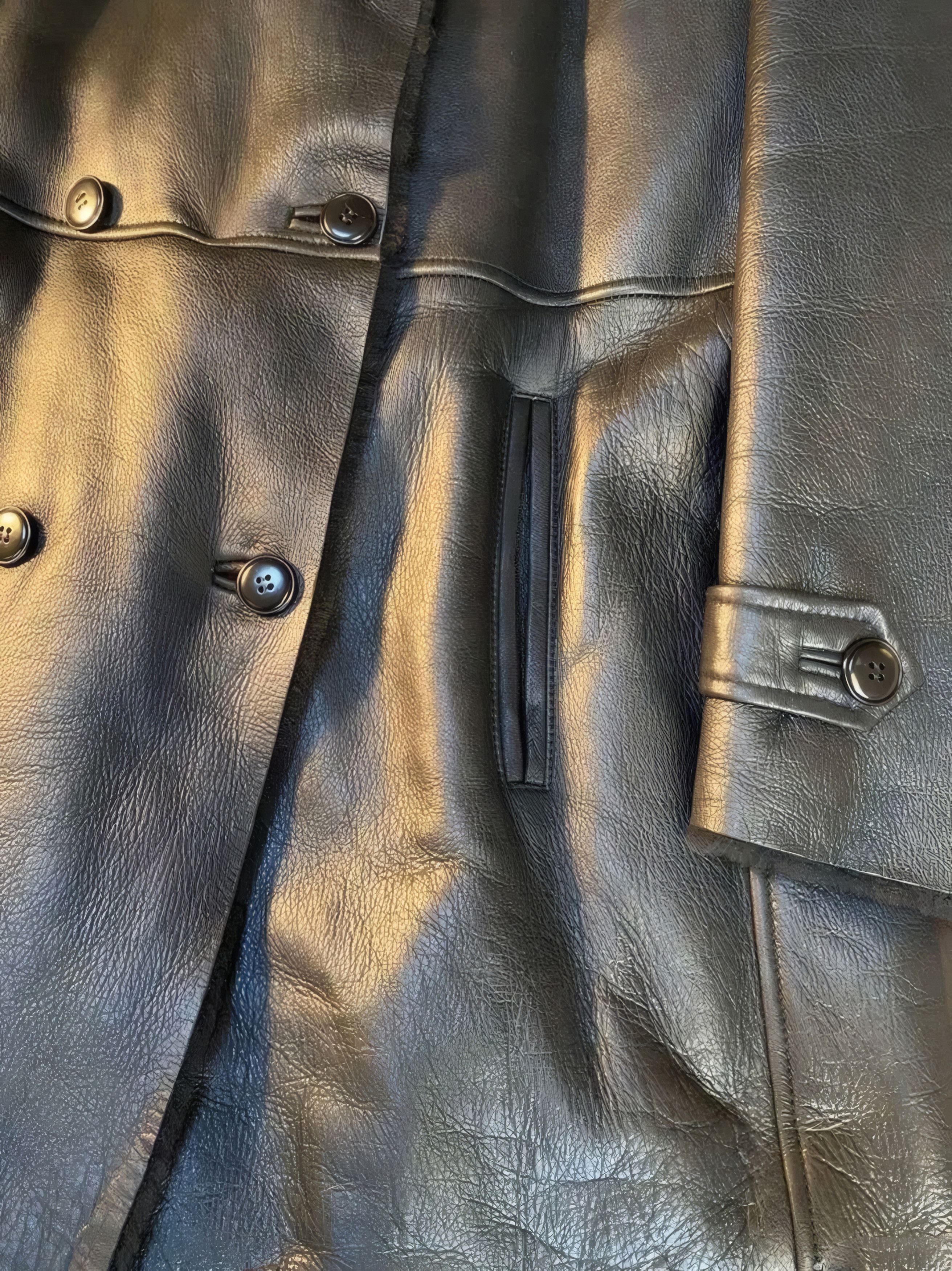 Giorgio Armani Borgo 21 Black Label Shearling Trench Coat