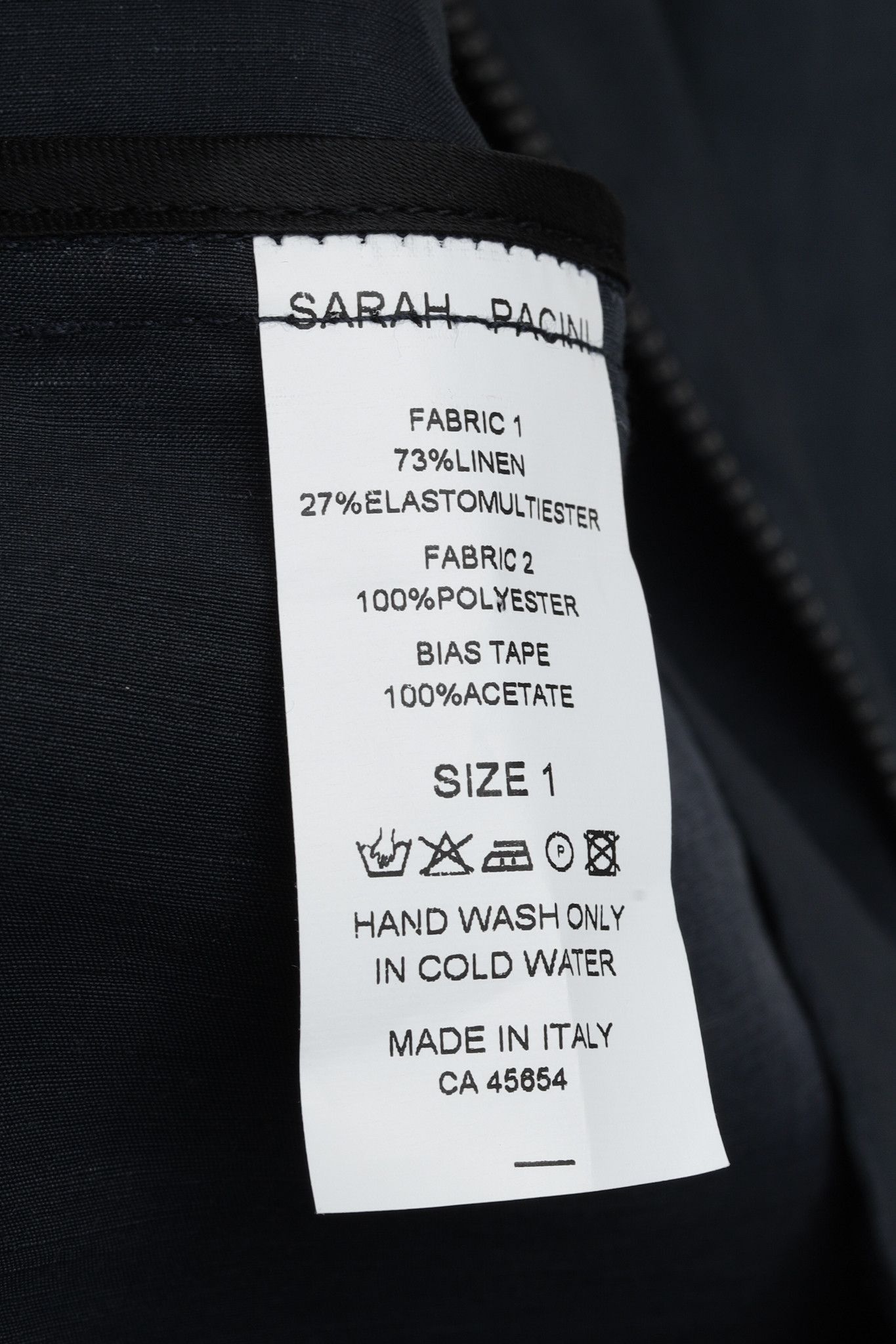 Sarah Pacini Sarah Pacini Navy Stretch Linen Jacket Size S / US 4 / IT 40 - 10 Thumbnail