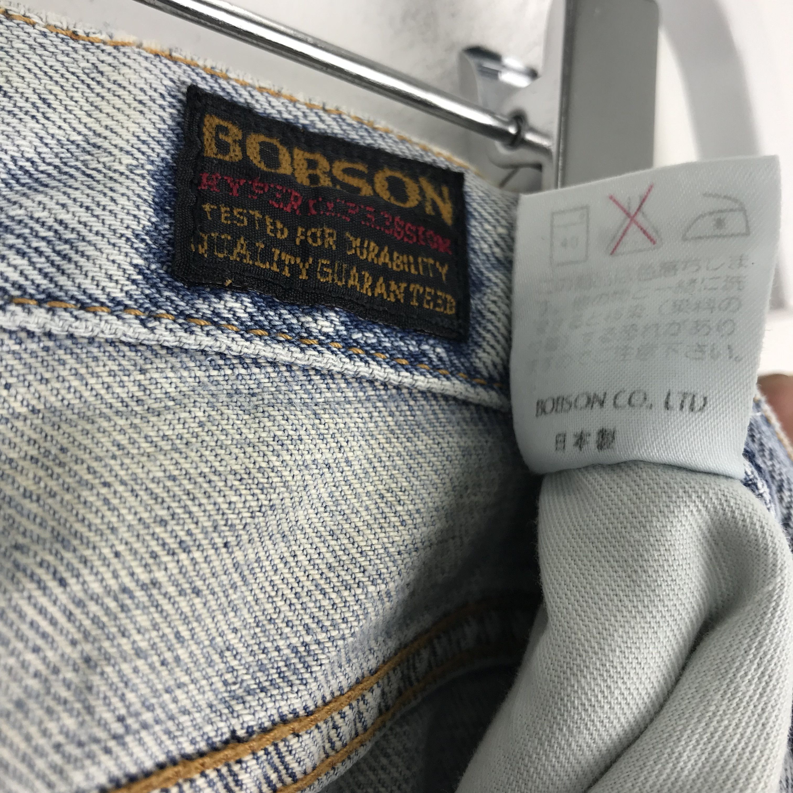 Japanese Brand X224 VTG BOBSON RIPPED FADED JEANS KURT COBAIN STYLE Size US 34 / EU 50 - 7 Thumbnail