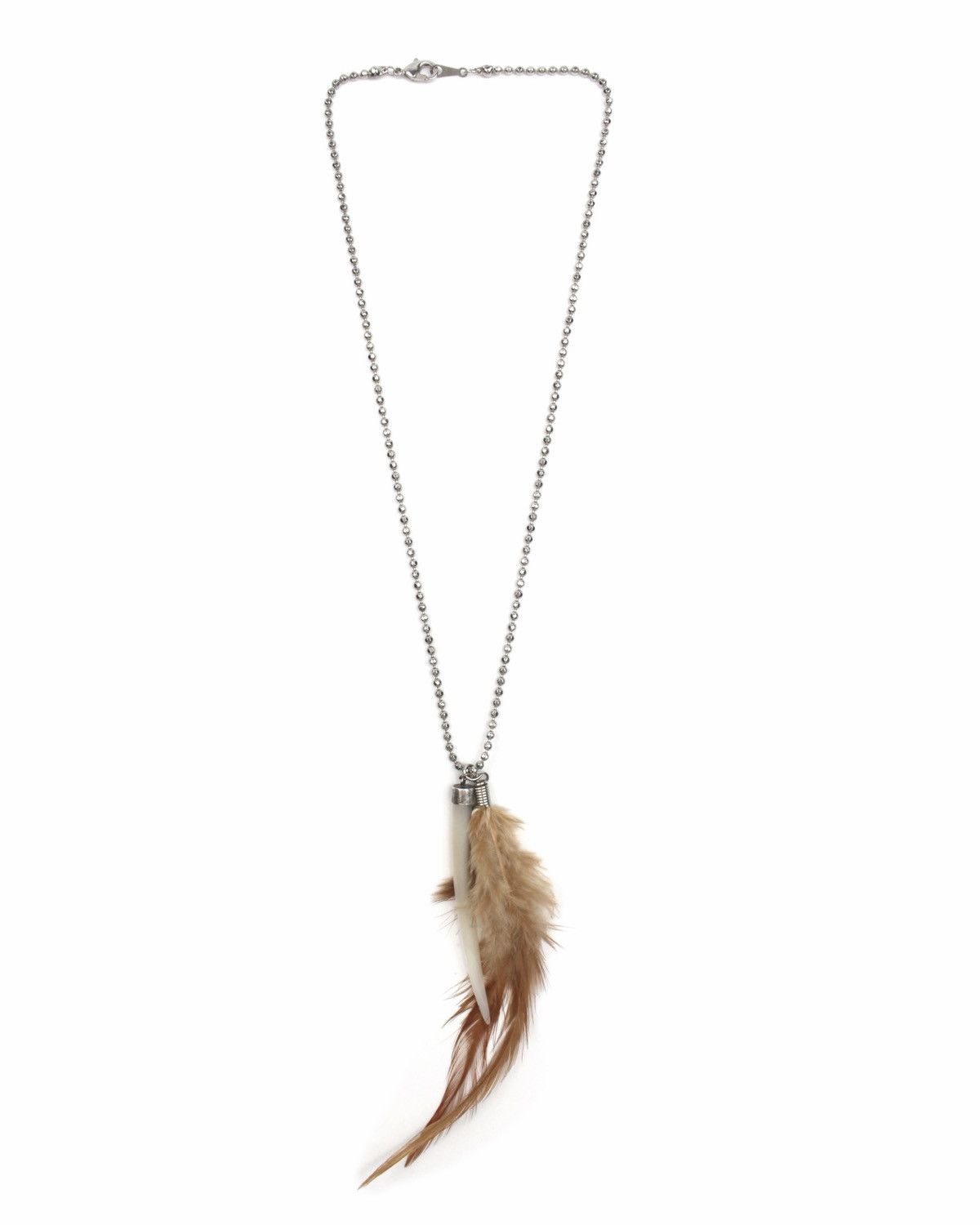 If Six Was Nine 2000S TUSK PENDANT FEATHER STERLING SILVER CAP NECKLACE Size ONE SIZE - 1 Thumbnail