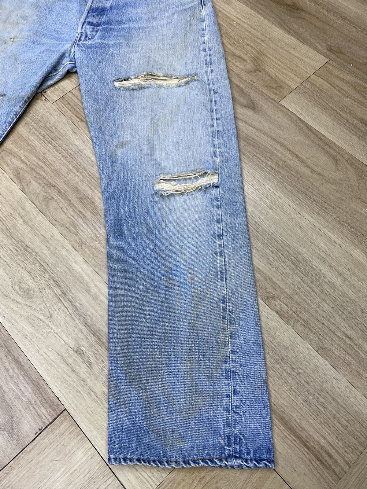 size 34 vintage levi's 501 redline distressed denime